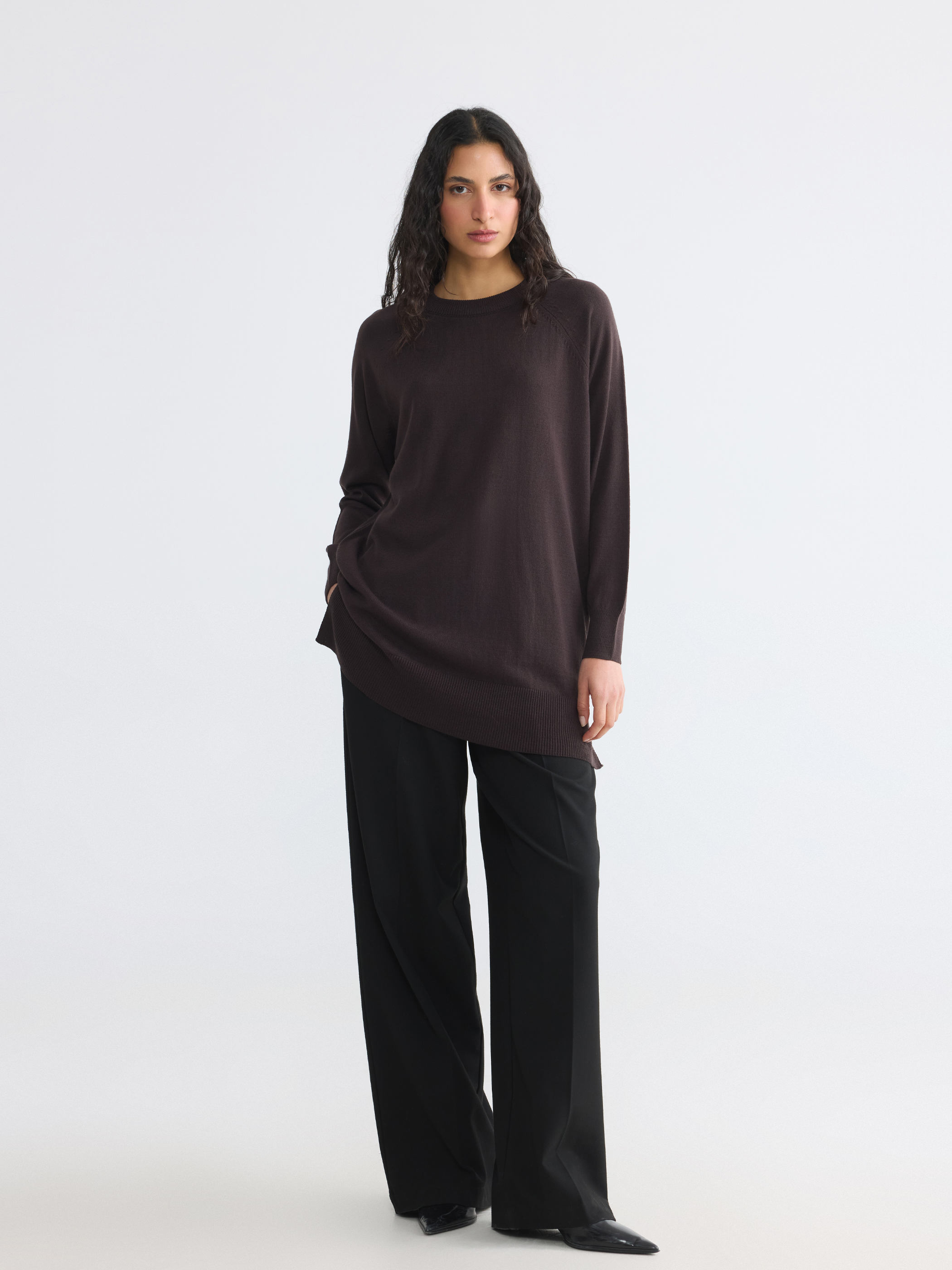LCW Modest Bisiklet Yaka Kadın Triko Tunik görsel 4