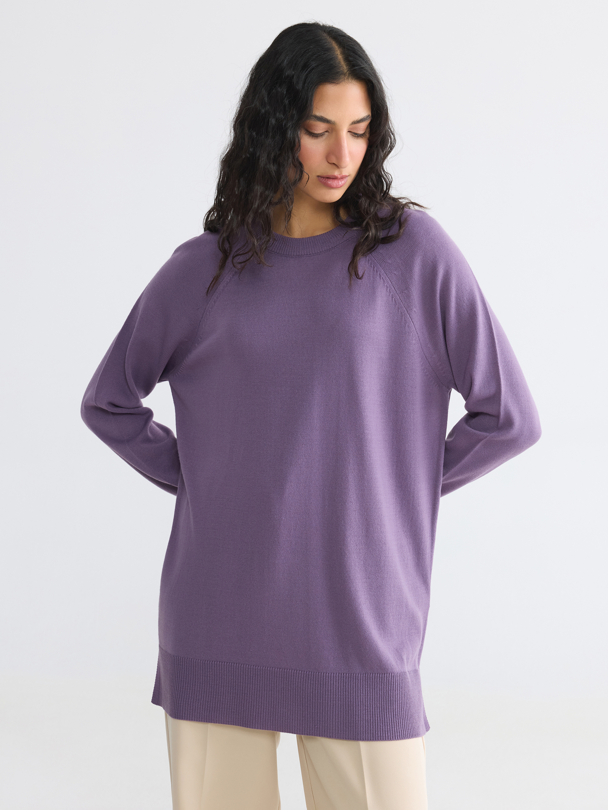 LCW Modest Bisiklet Yaka Kadın Triko Tunik