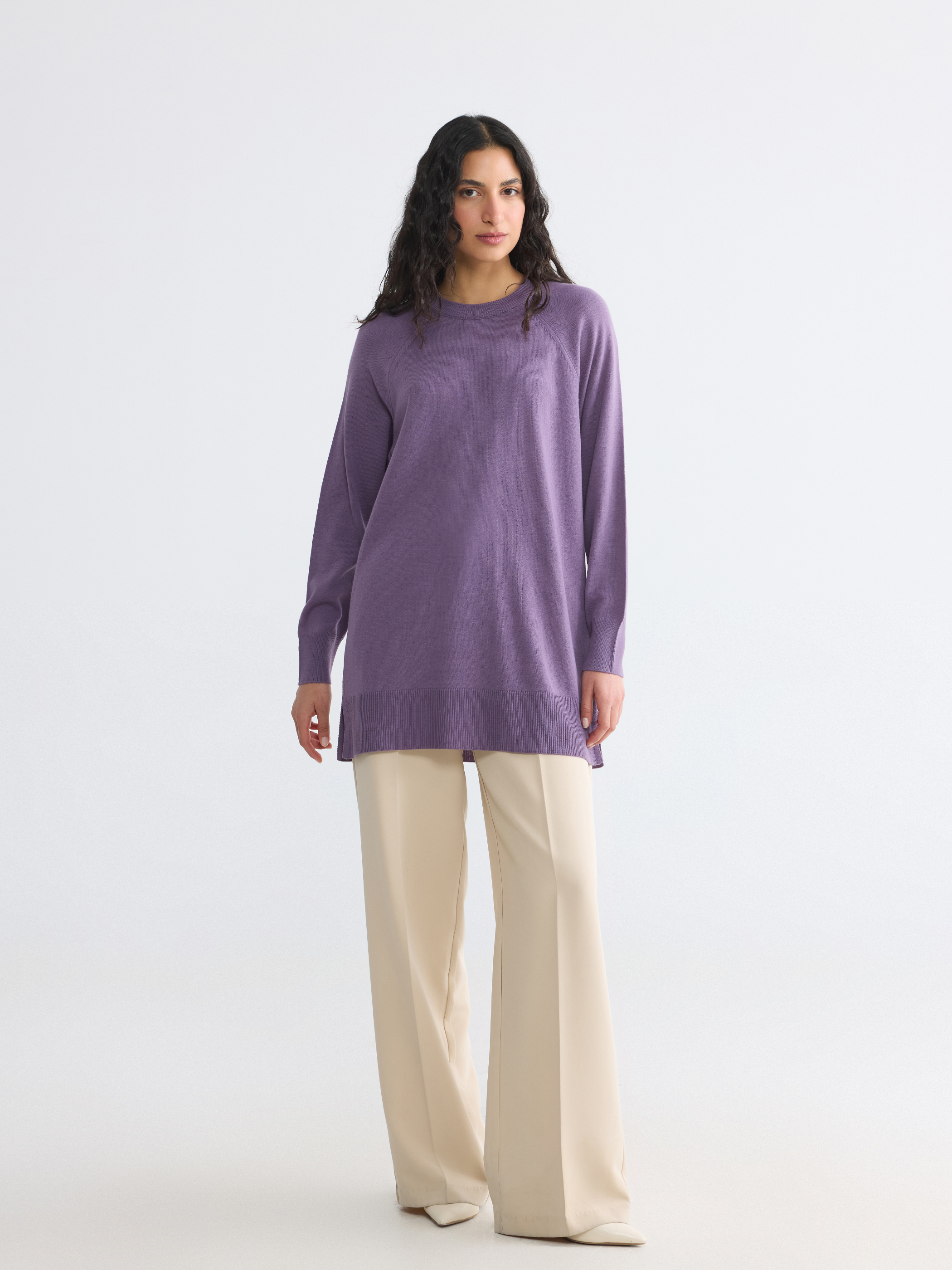 LCW Modest Bisiklet Yaka Kadın Triko Tunik görsel 2