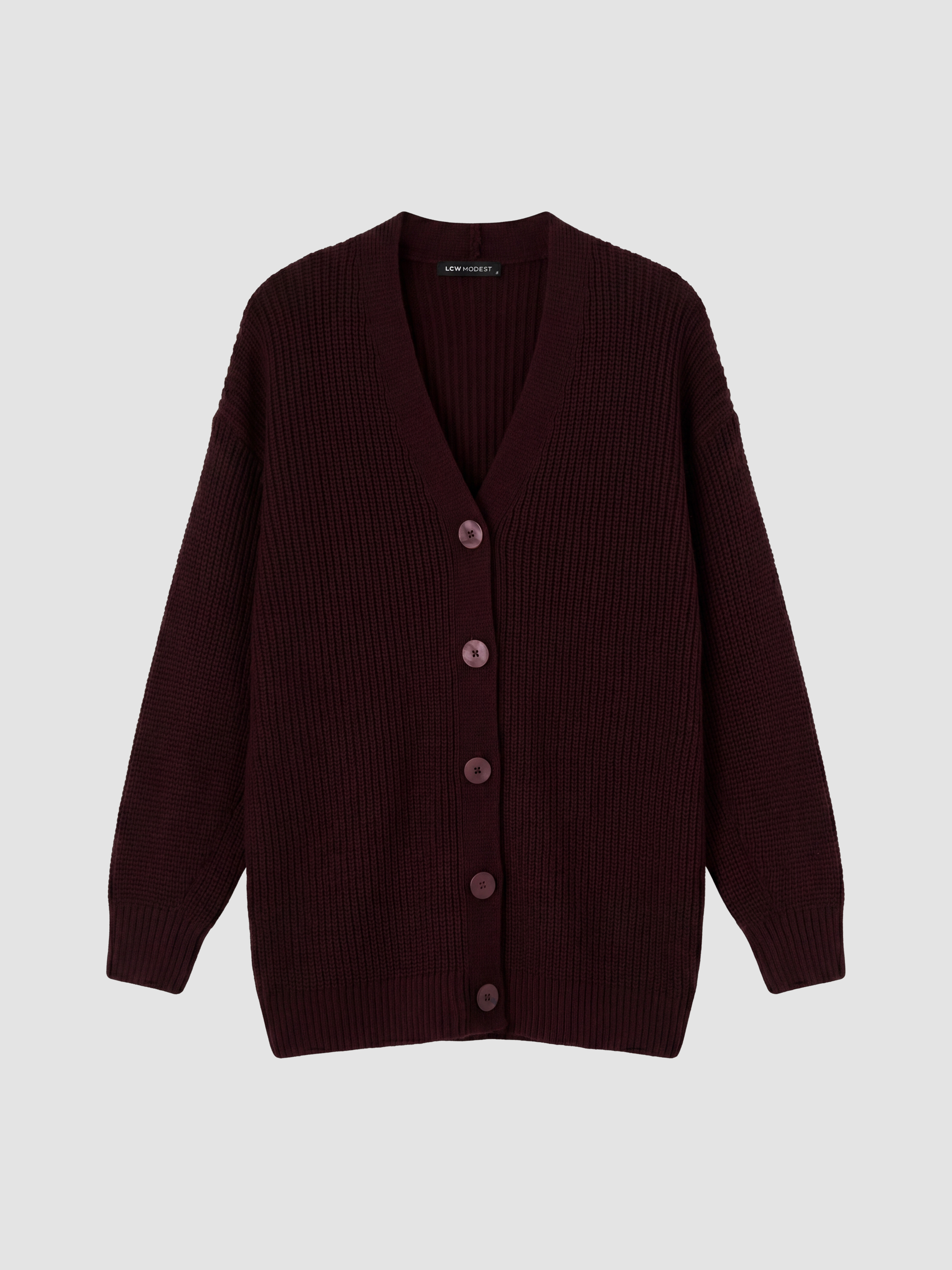 LCW Modest V Yaka Kadın Triko Hırka görsel 6