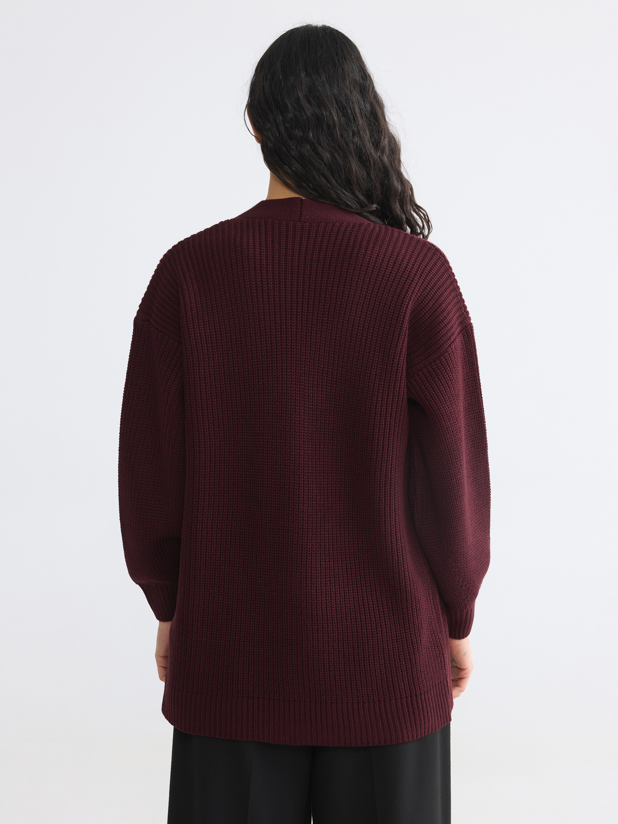LCW Modest V Yaka Kadın Triko Hırka görsel 5