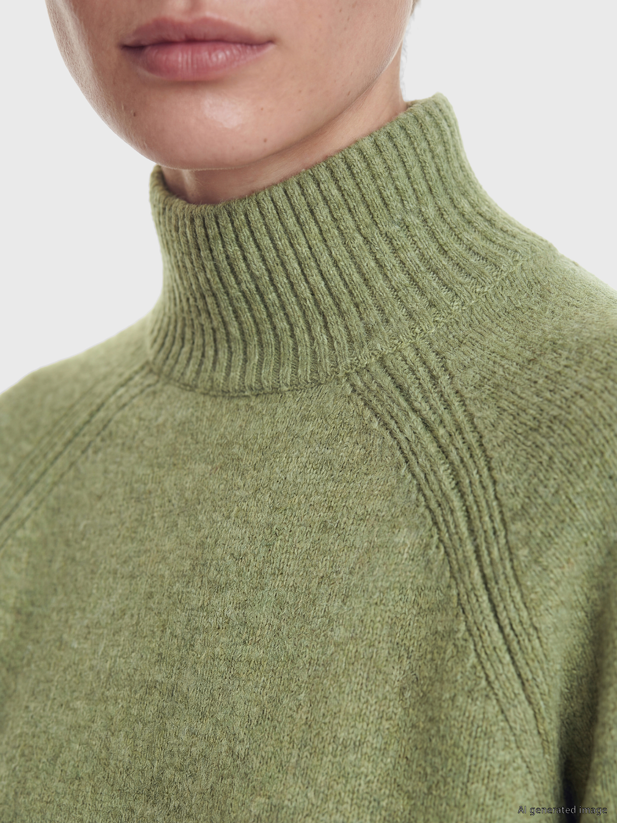 LCW Modest Yarım Balıkçı Yaka Oversize Kadın Triko Tunik görsel 3