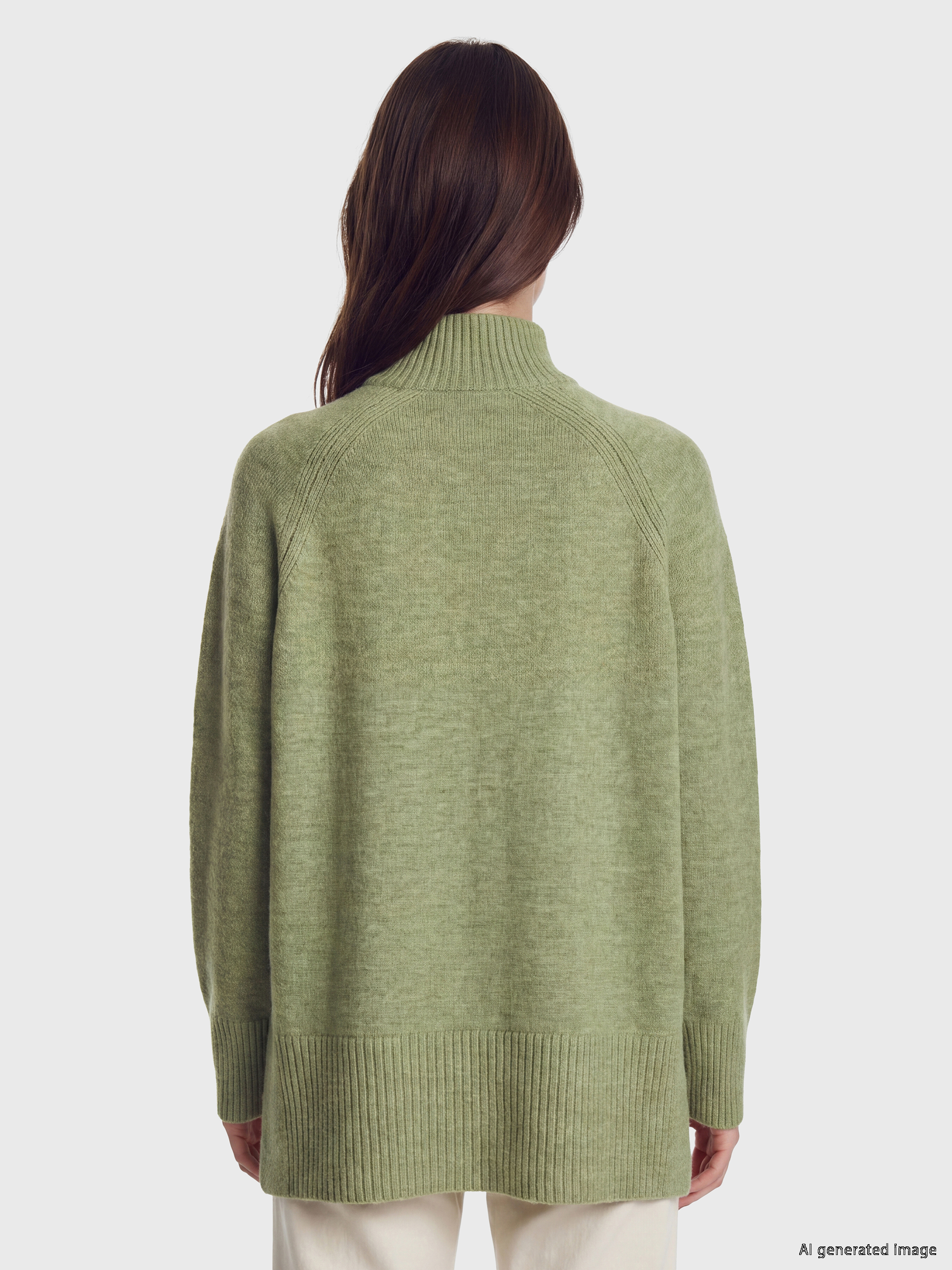 LCW Modest Yarım Balıkçı Yaka Oversize Kadın Triko Tunik görsel 4