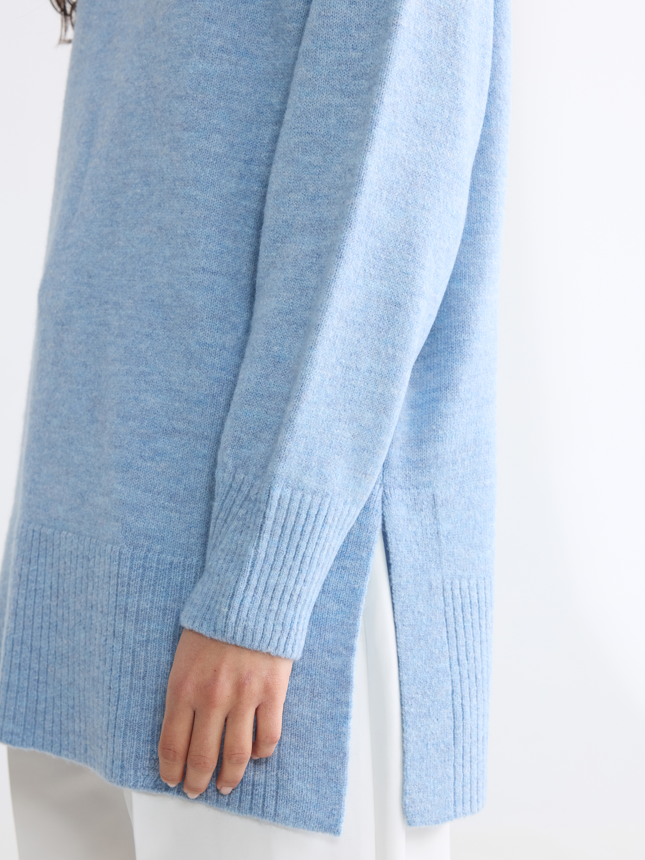 LCW Modest Yarım Balıkçı Yaka Oversize Kadın Triko Tunik görsel 3