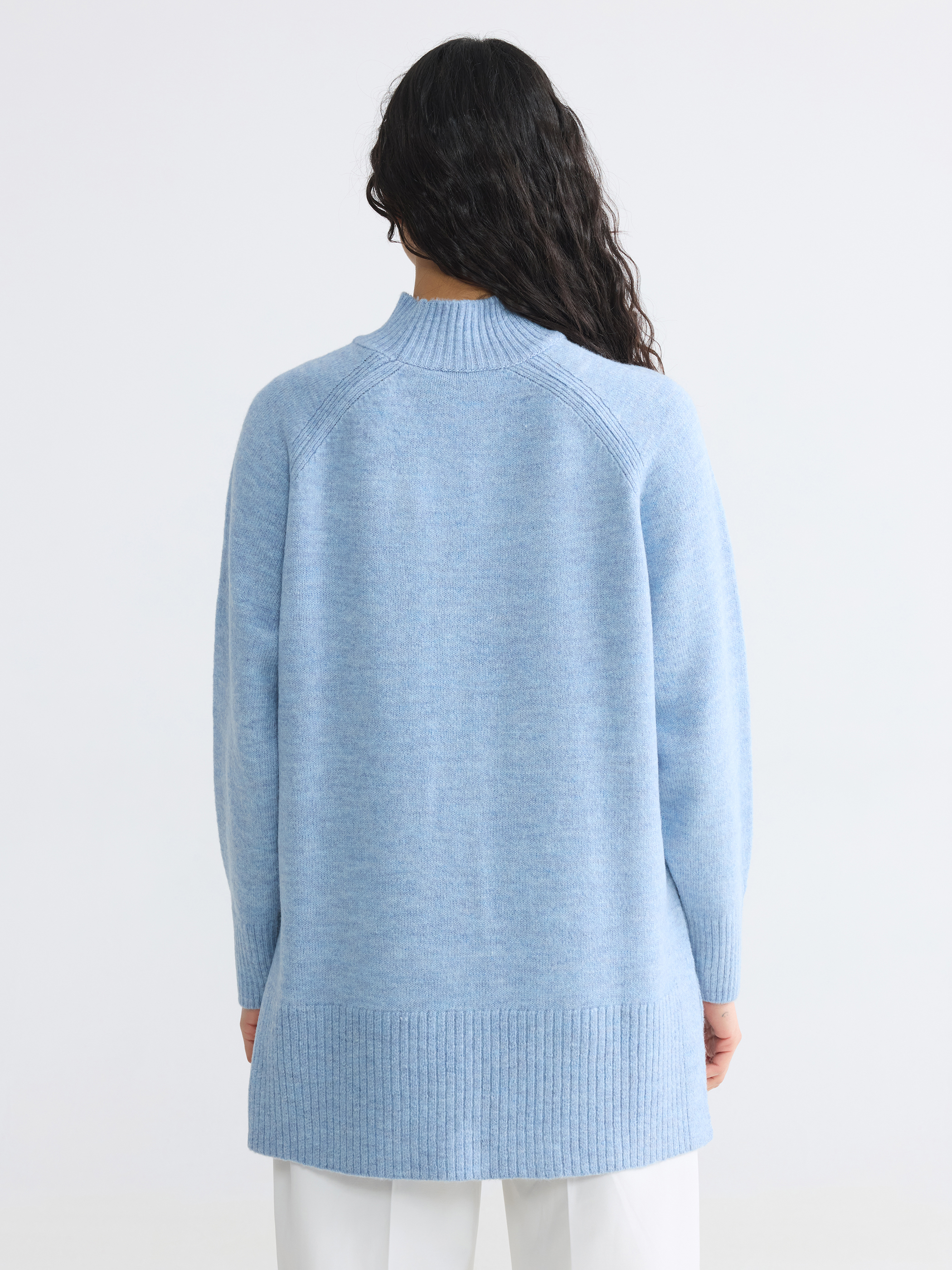 LCW Modest Yarım Balıkçı Yaka Oversize Kadın Triko Tunik görsel 4