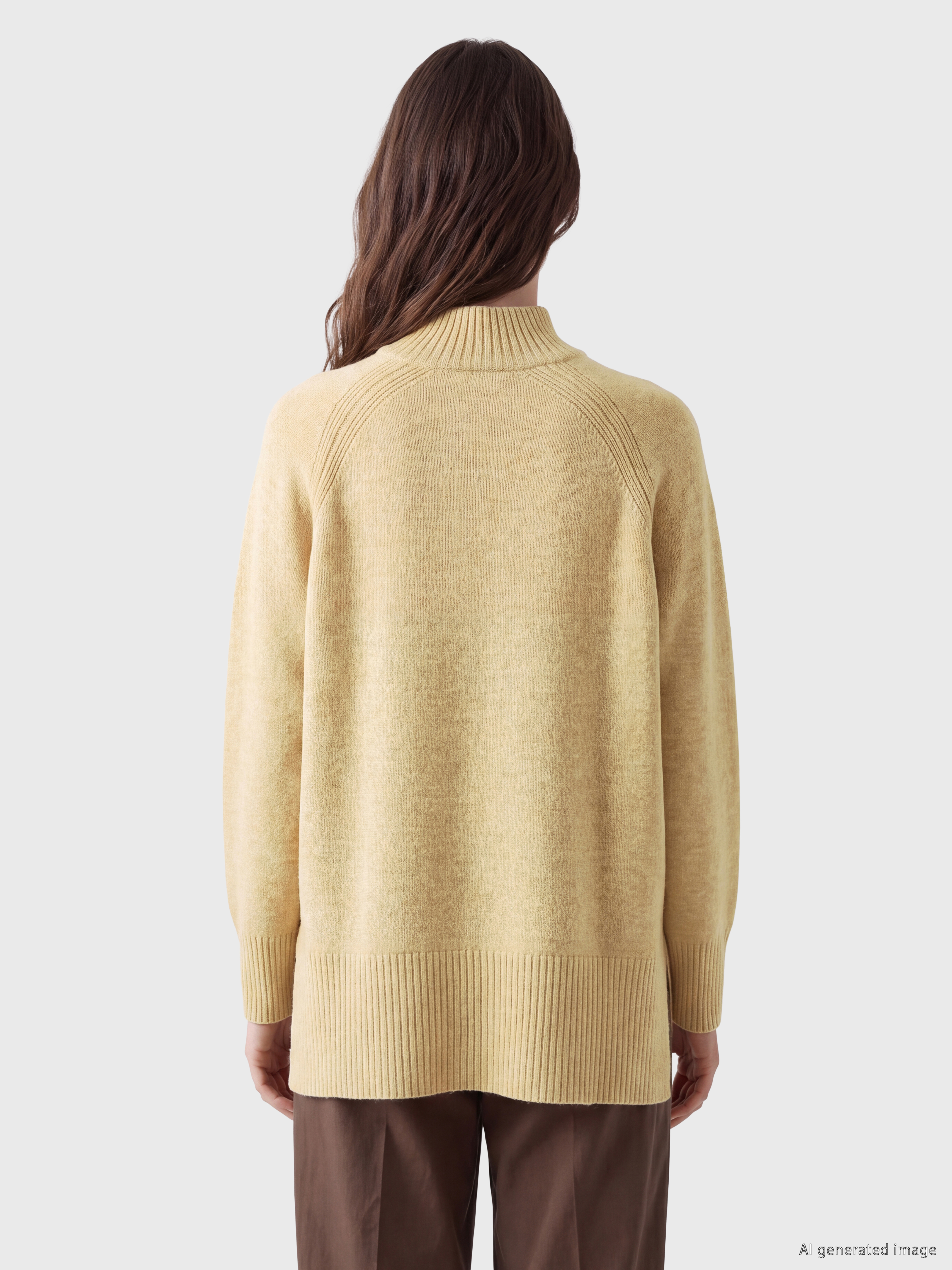 LCW Modest Yarım Balıkçı Yaka Oversize Kadın Triko Tunik görsel 4