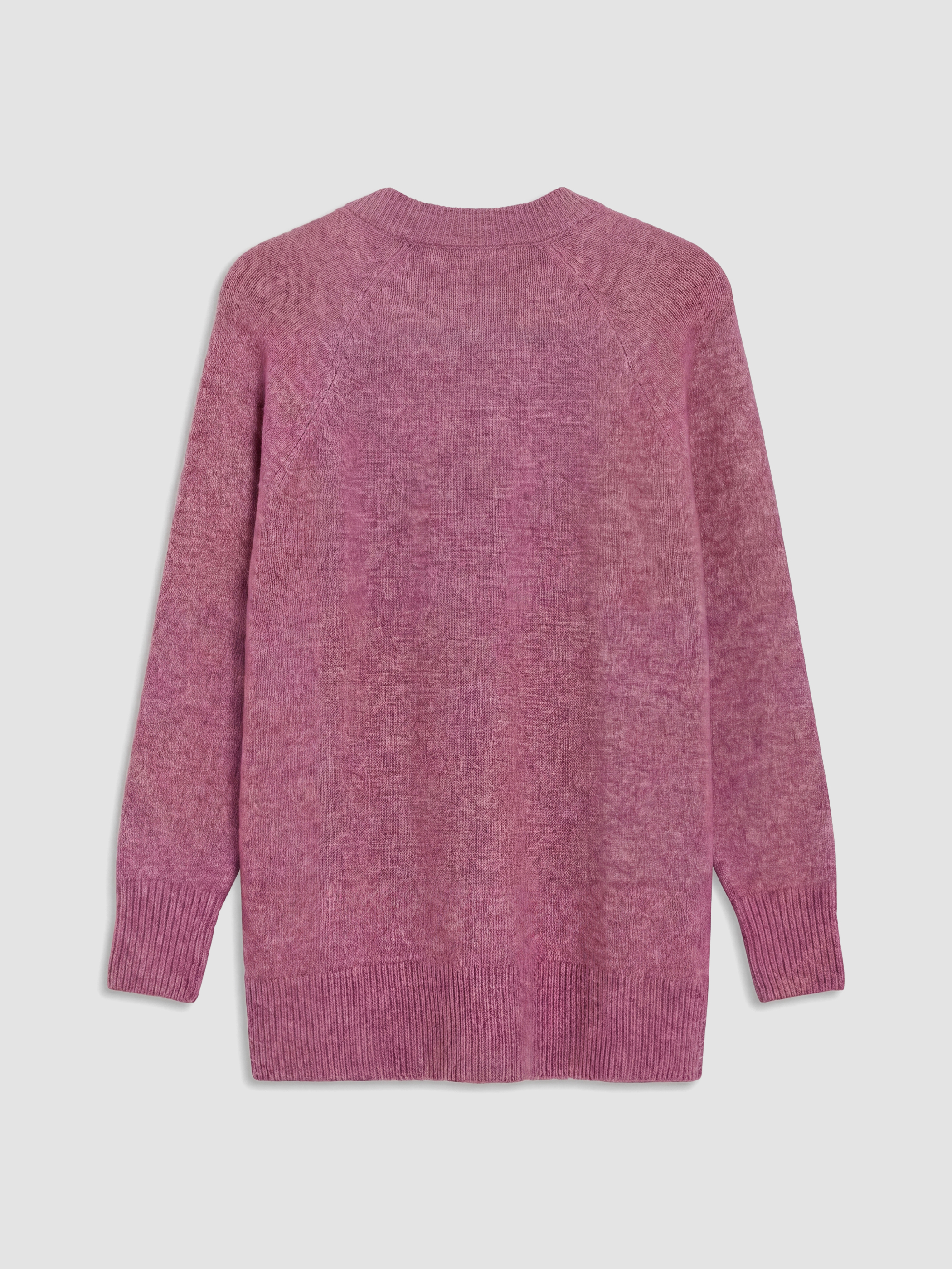 LCW Modest Bisiklet Yaka Oversize Kadın Triko Tunik görsel 7