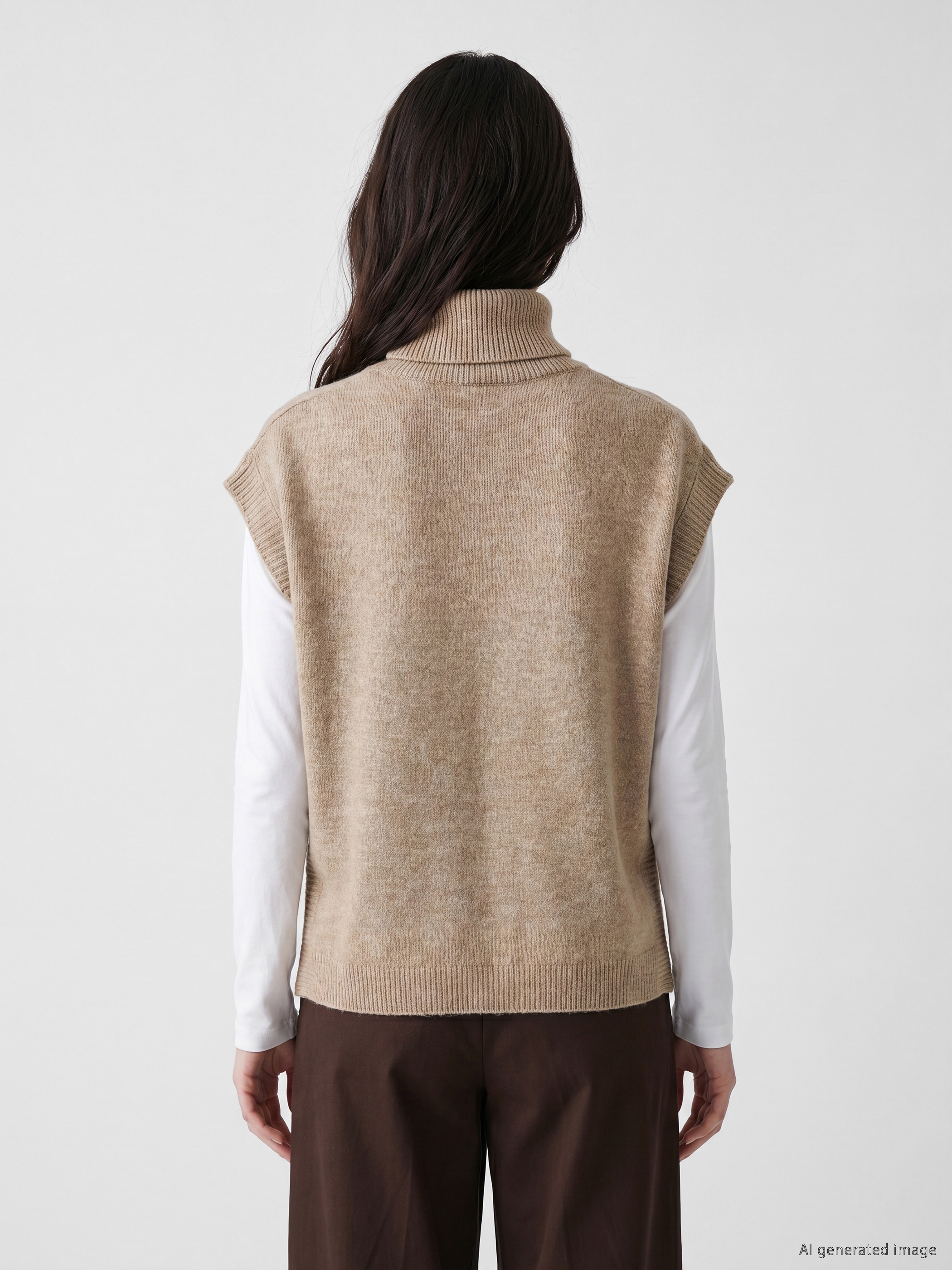 LCW Comfort Balıkçı Yaka Desenli Kadın Triko Süveter görsel 4