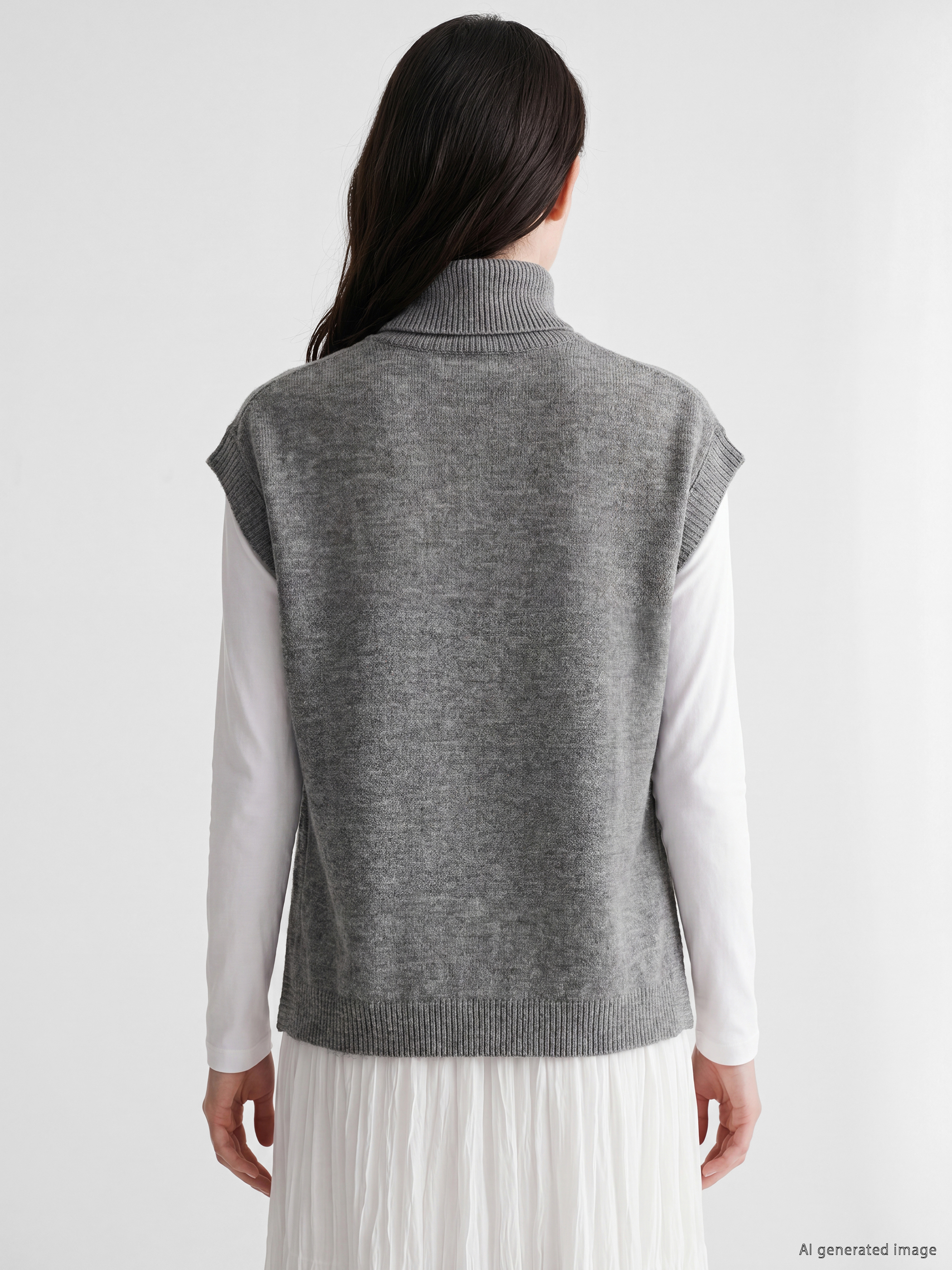 LCW Comfort Balıkçı Yaka Desenli Kadın Triko Süveter görsel 4