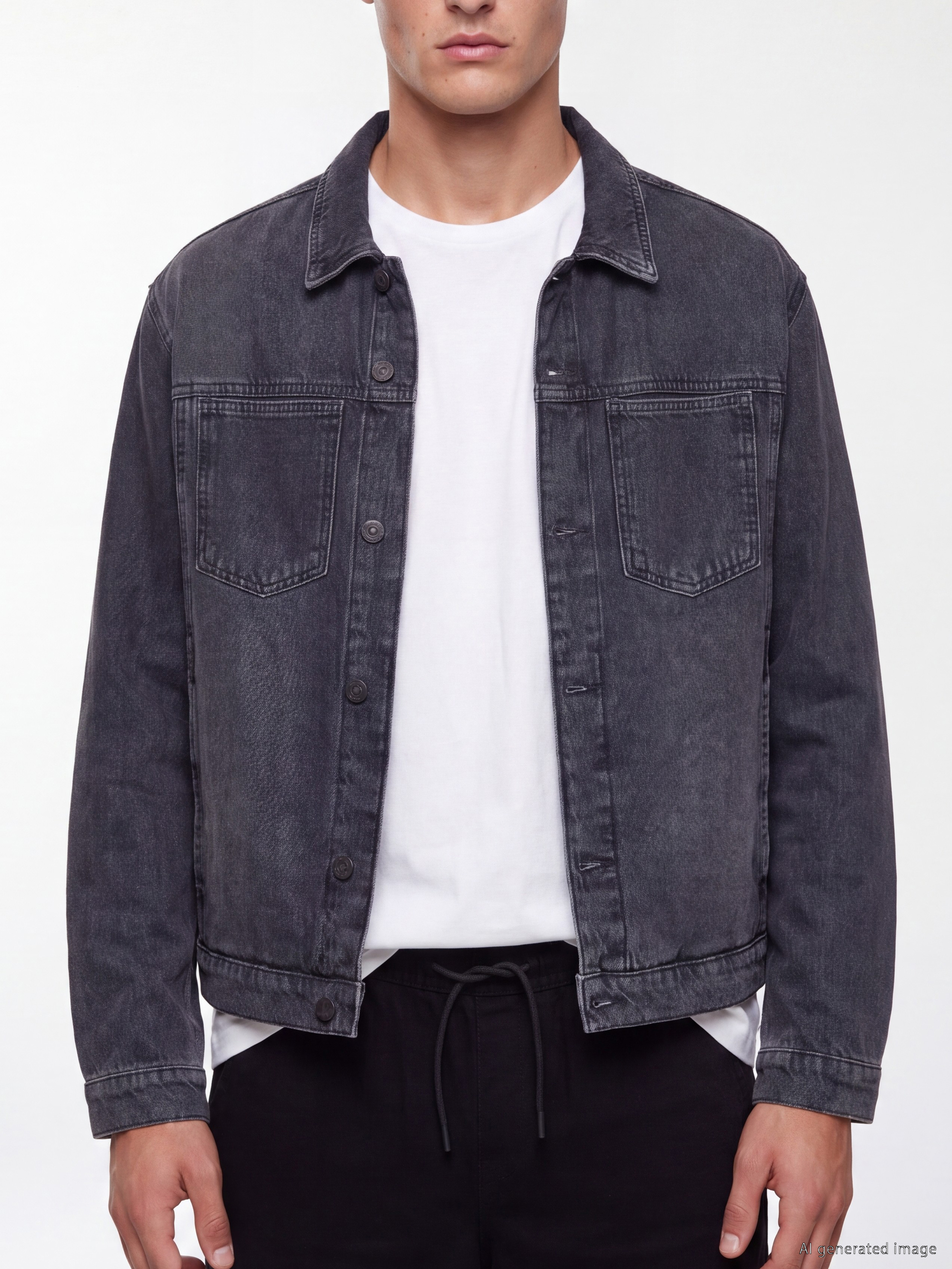 LCW Jeans Loose Fit Erkek Jean Ceket görsel 3