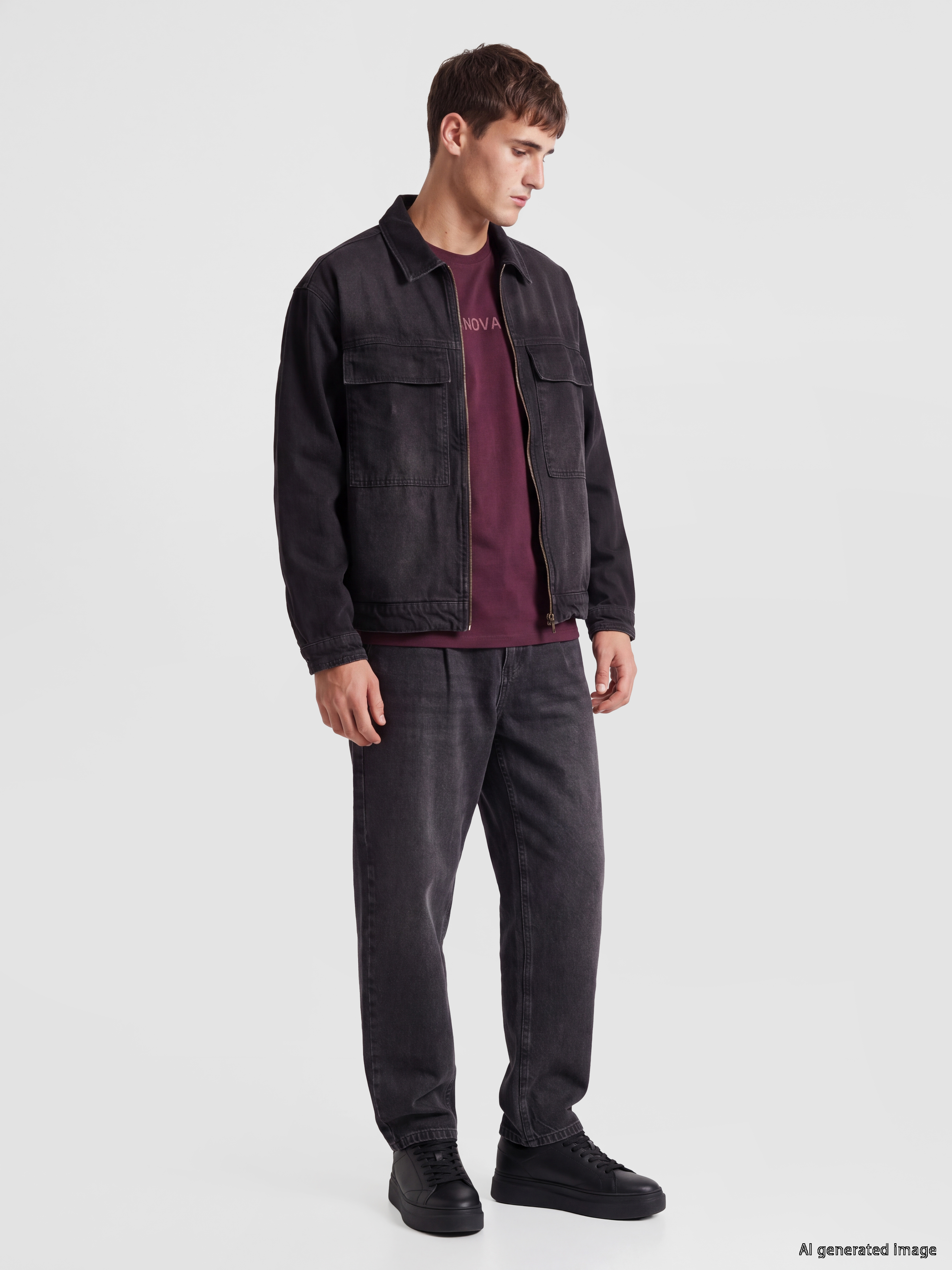 LCW Jeans Loose Fit Erkek Jean Ceket görsel 2