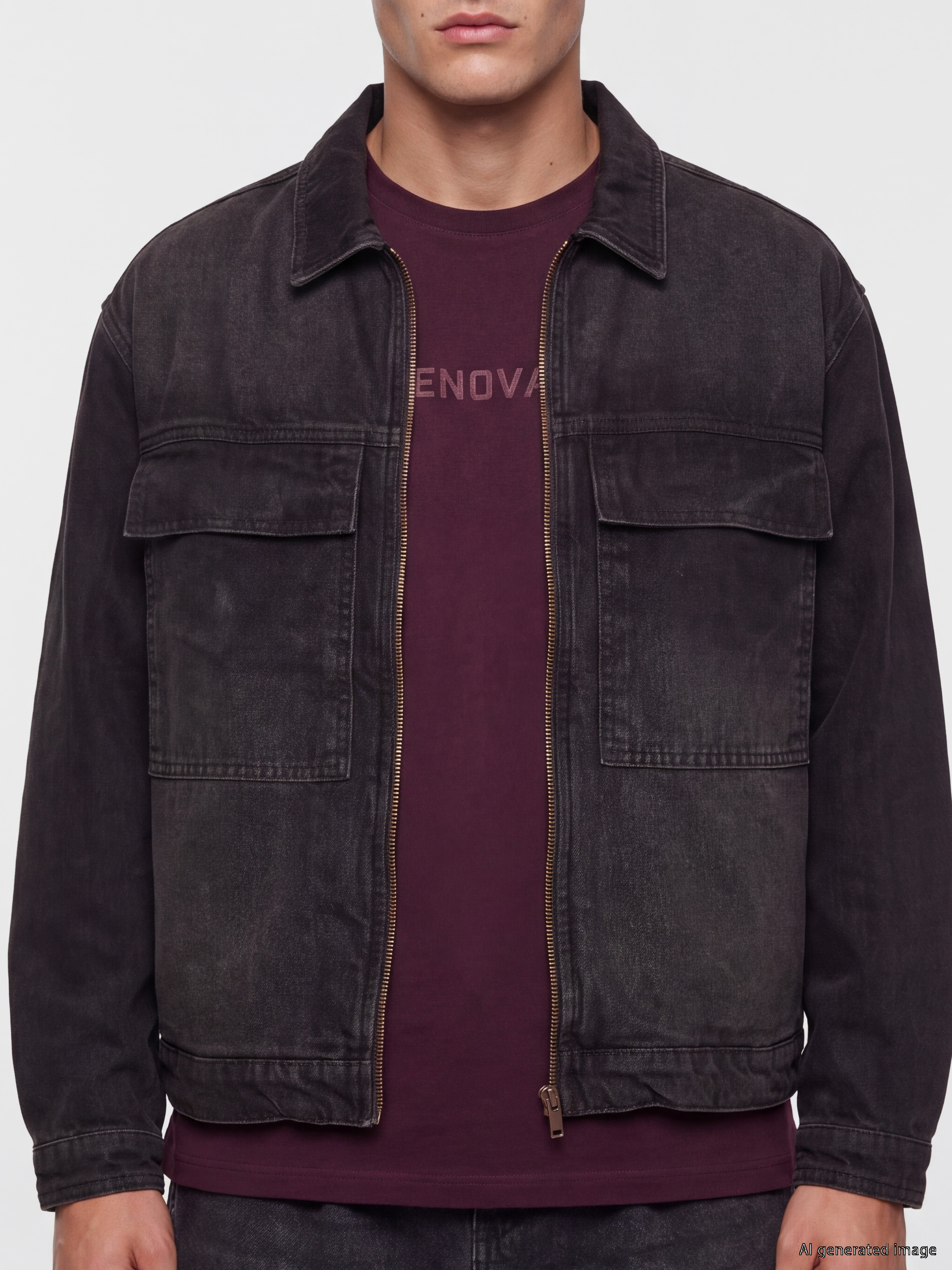 LCW Jeans Loose Fit Erkek Jean Ceket görsel 3