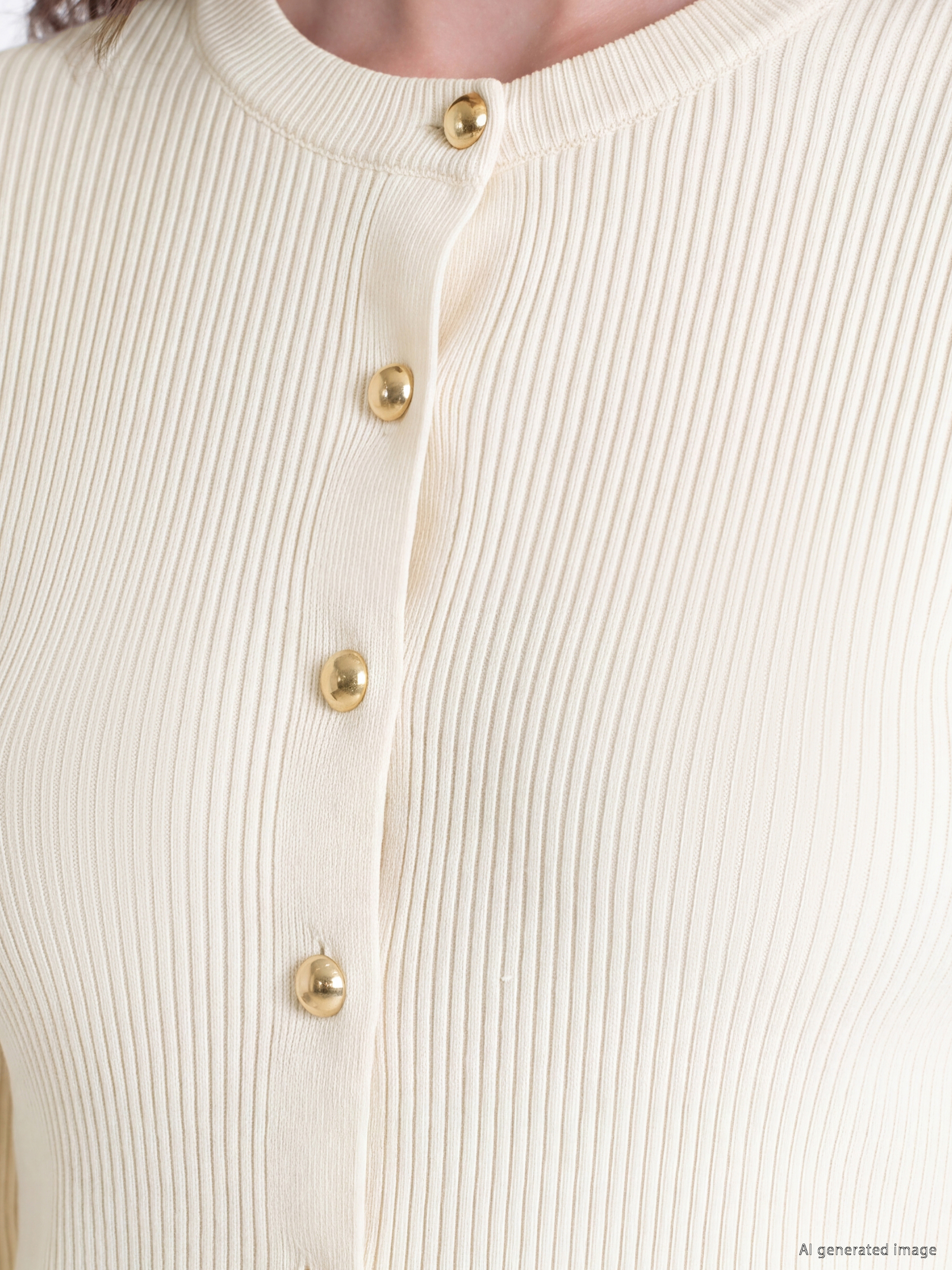 LCW Modest Bisiklet Yaka Kadın Triko Hırka görsel 3