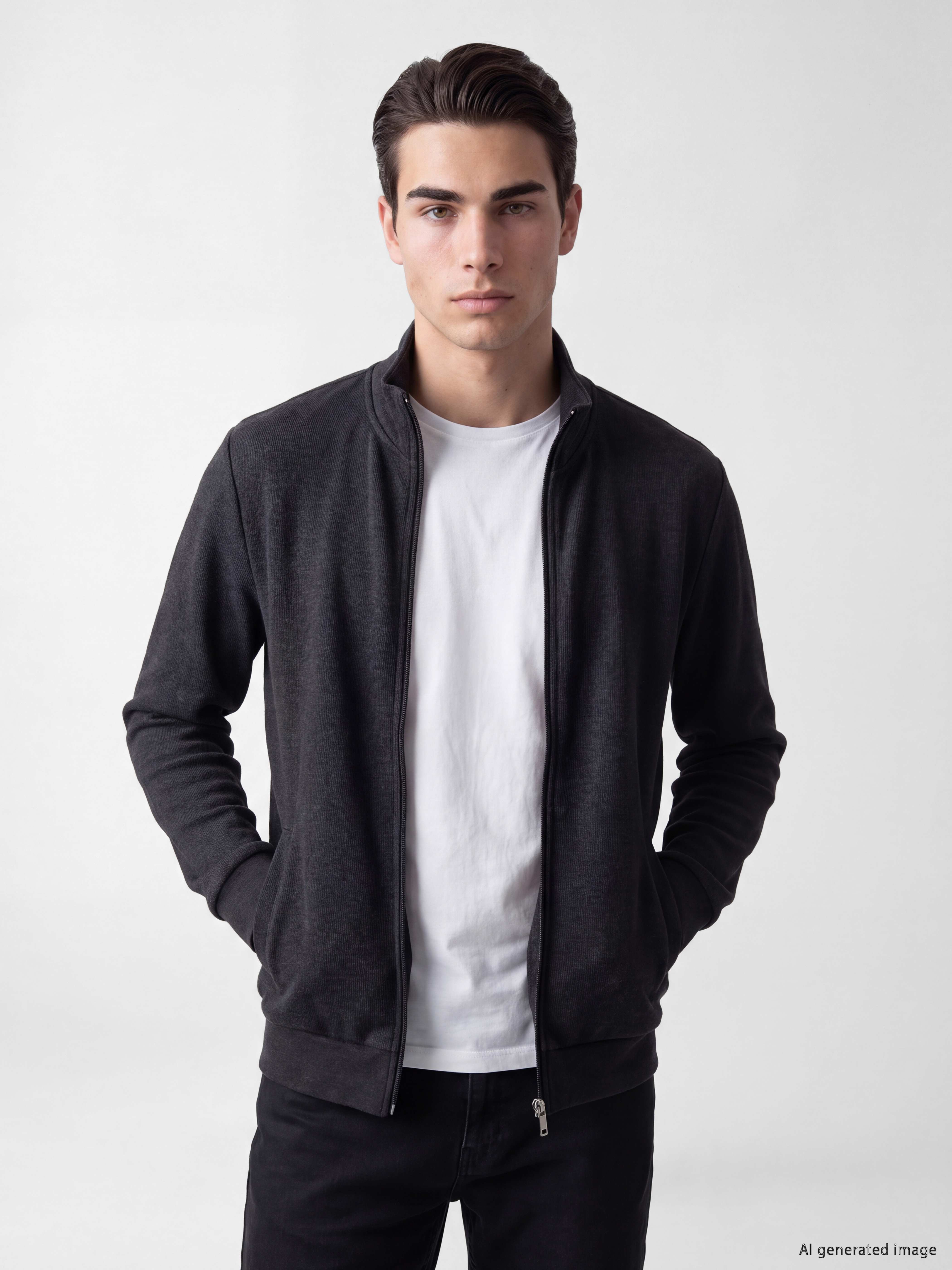LCWAIKIKI Classic Dik Yaka Erkek Fermuarlı Sweatshirt