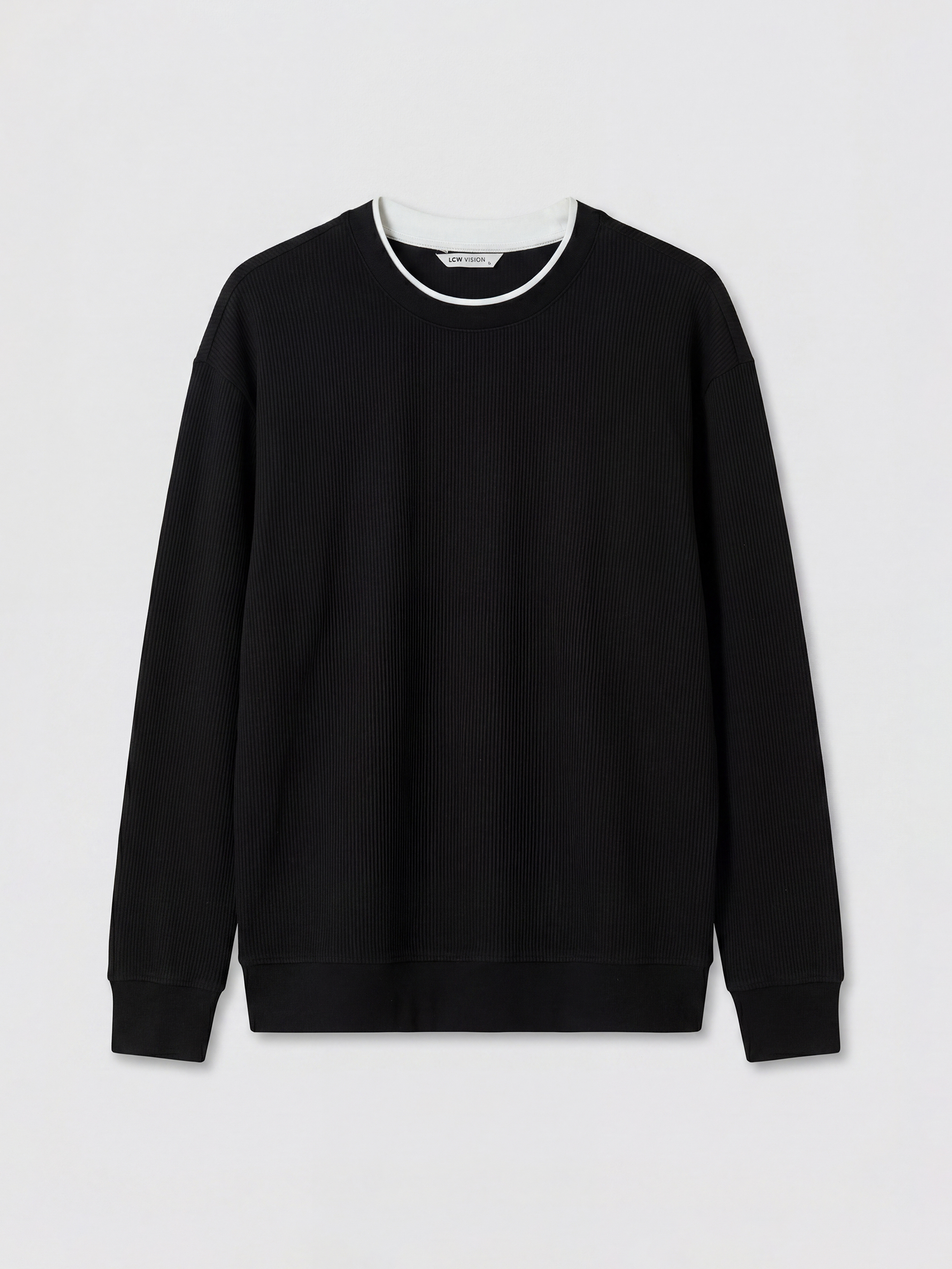 LCW Vision Bisiklet Yaka Fitilli Erkek Sweatshirt görsel 5