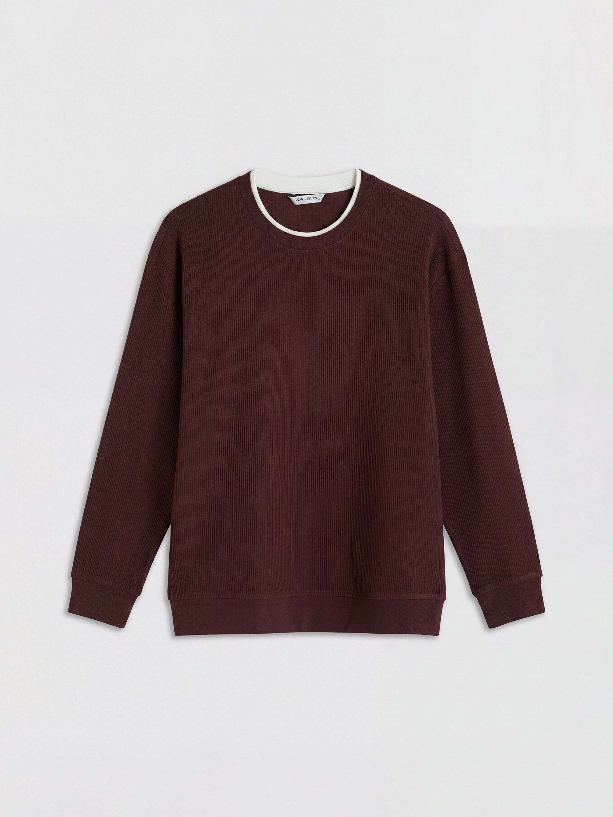 LCW Vision Bisiklet Yaka Fitilli Erkek Sweatshirt görsel 5