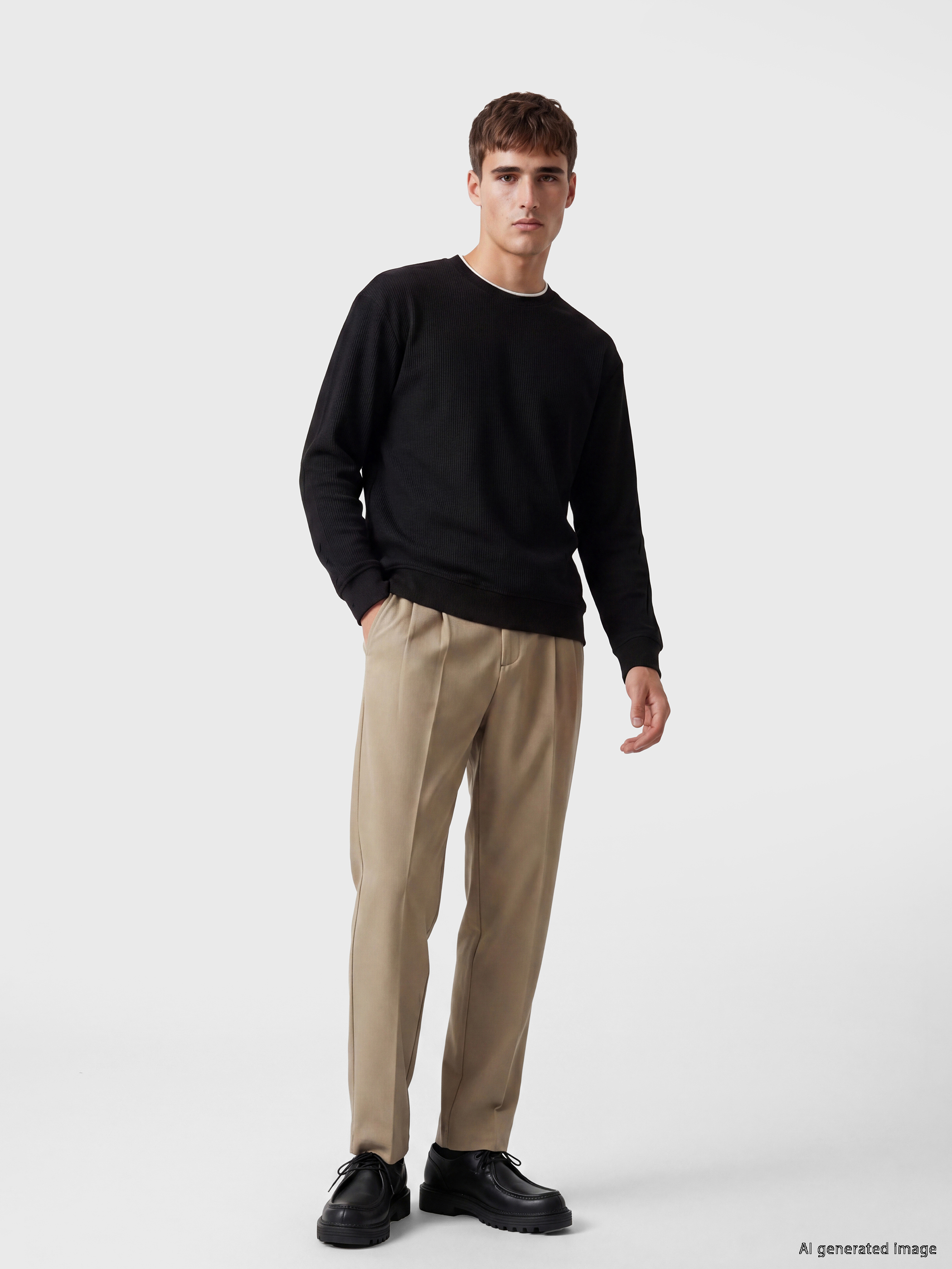 LCW Vision Bisiklet Yaka Fitilli Erkek Sweatshirt görsel 2