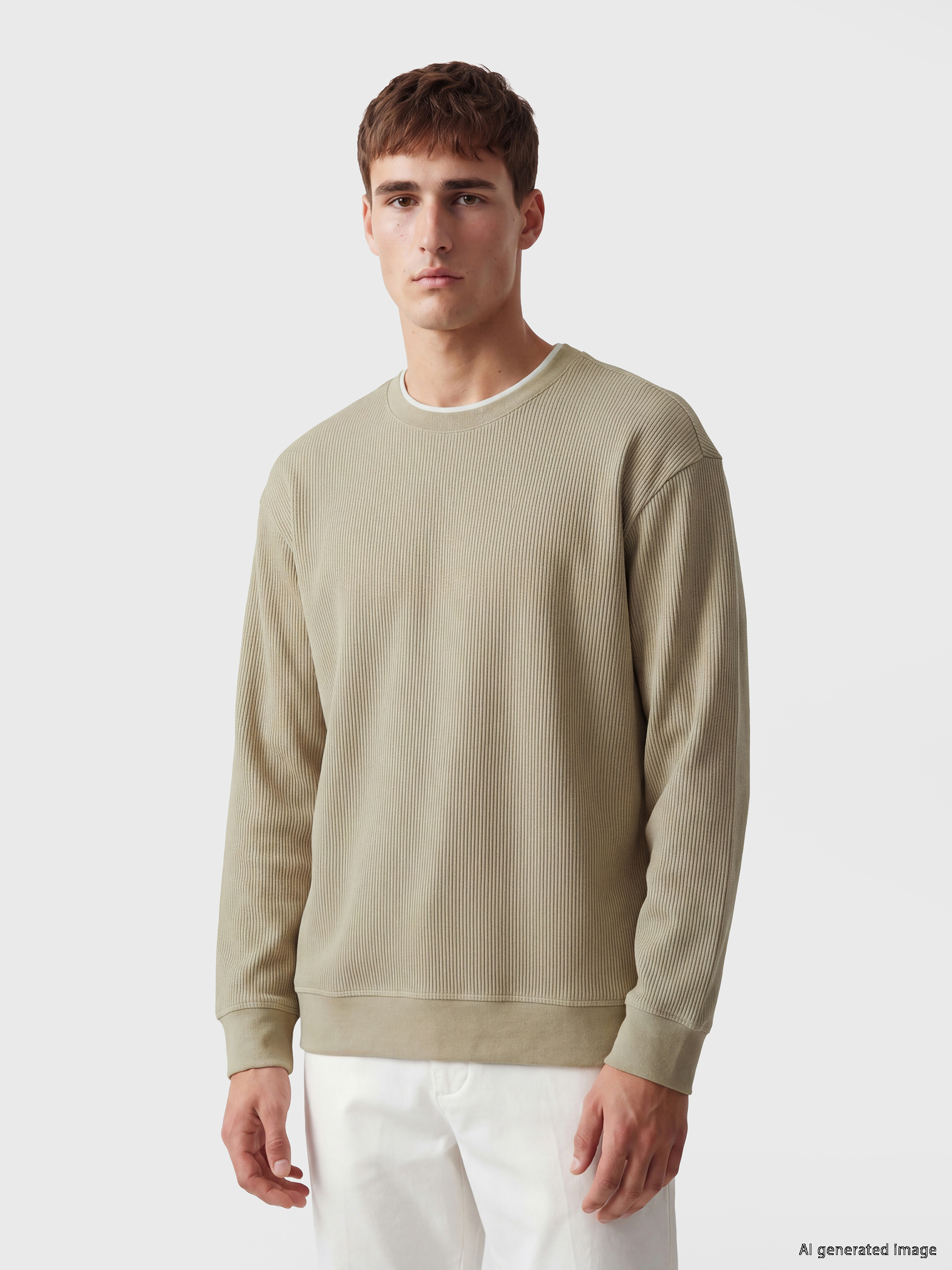 LCW Vision Bisiklet Yaka Fitilli Erkek Sweatshirt