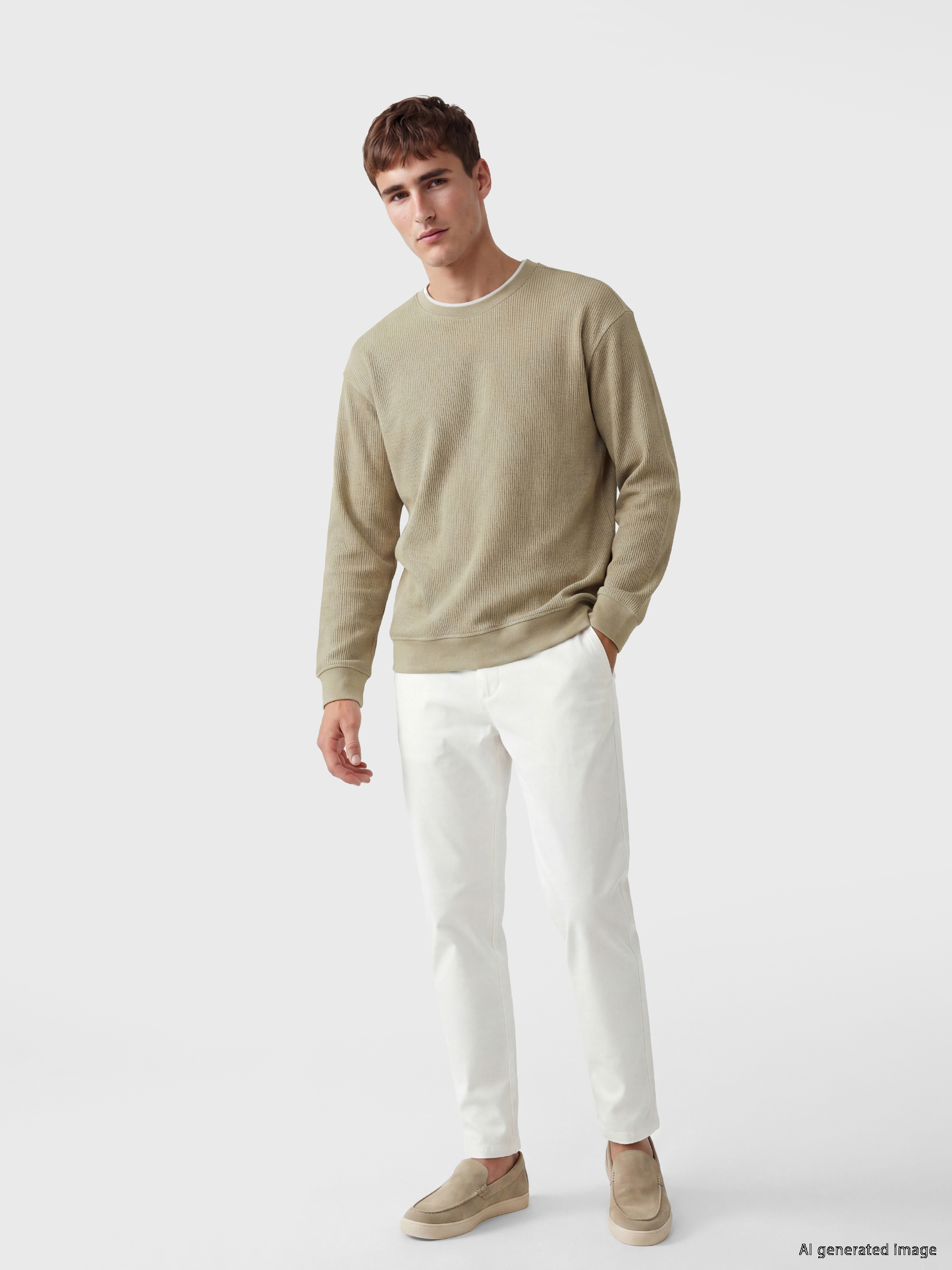 LCW Vision Bisiklet Yaka Fitilli Erkek Sweatshirt görsel 2