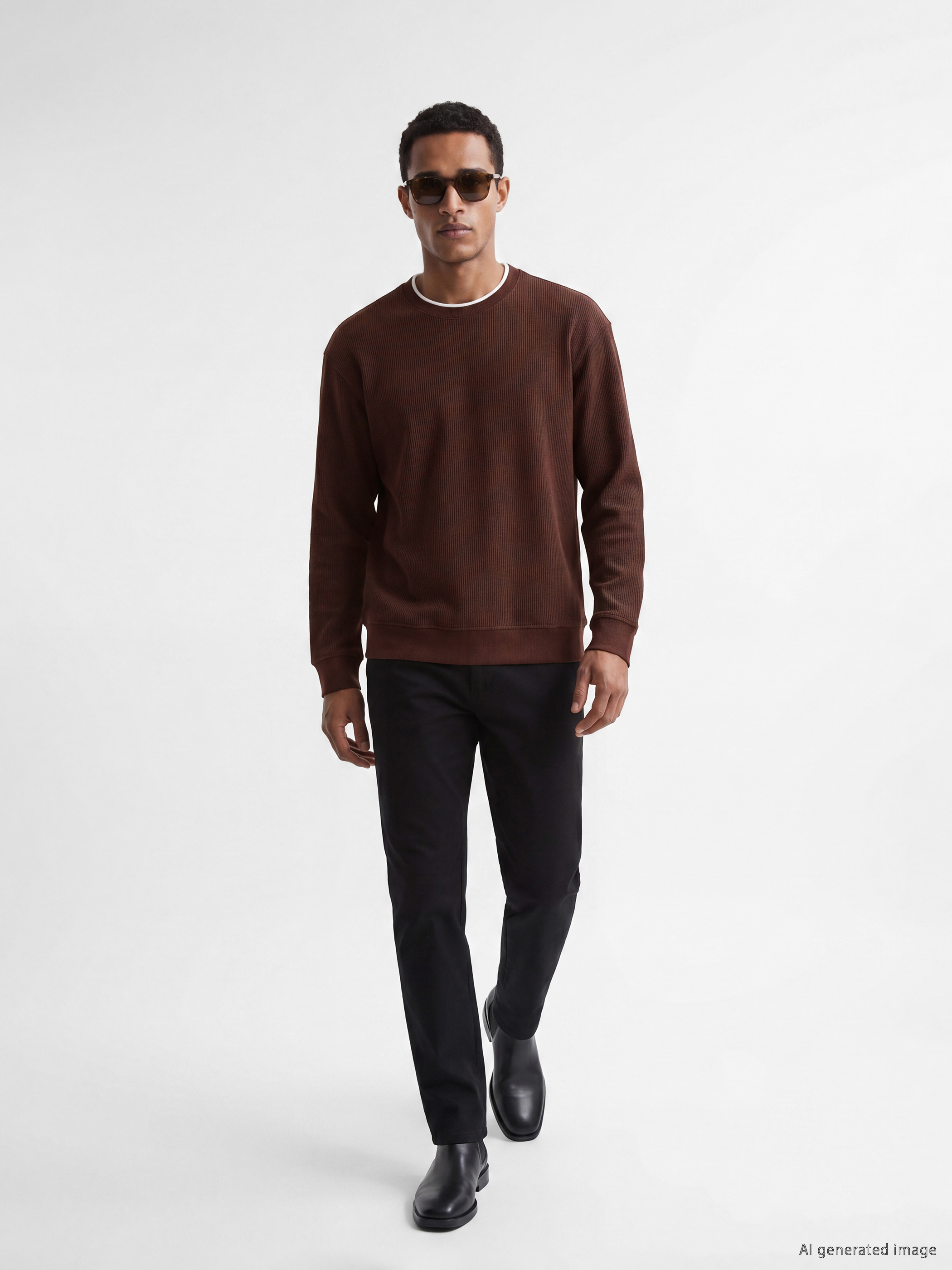 LCW Vision Bisiklet Yaka Fitilli Erkek Sweatshirt görsel 2