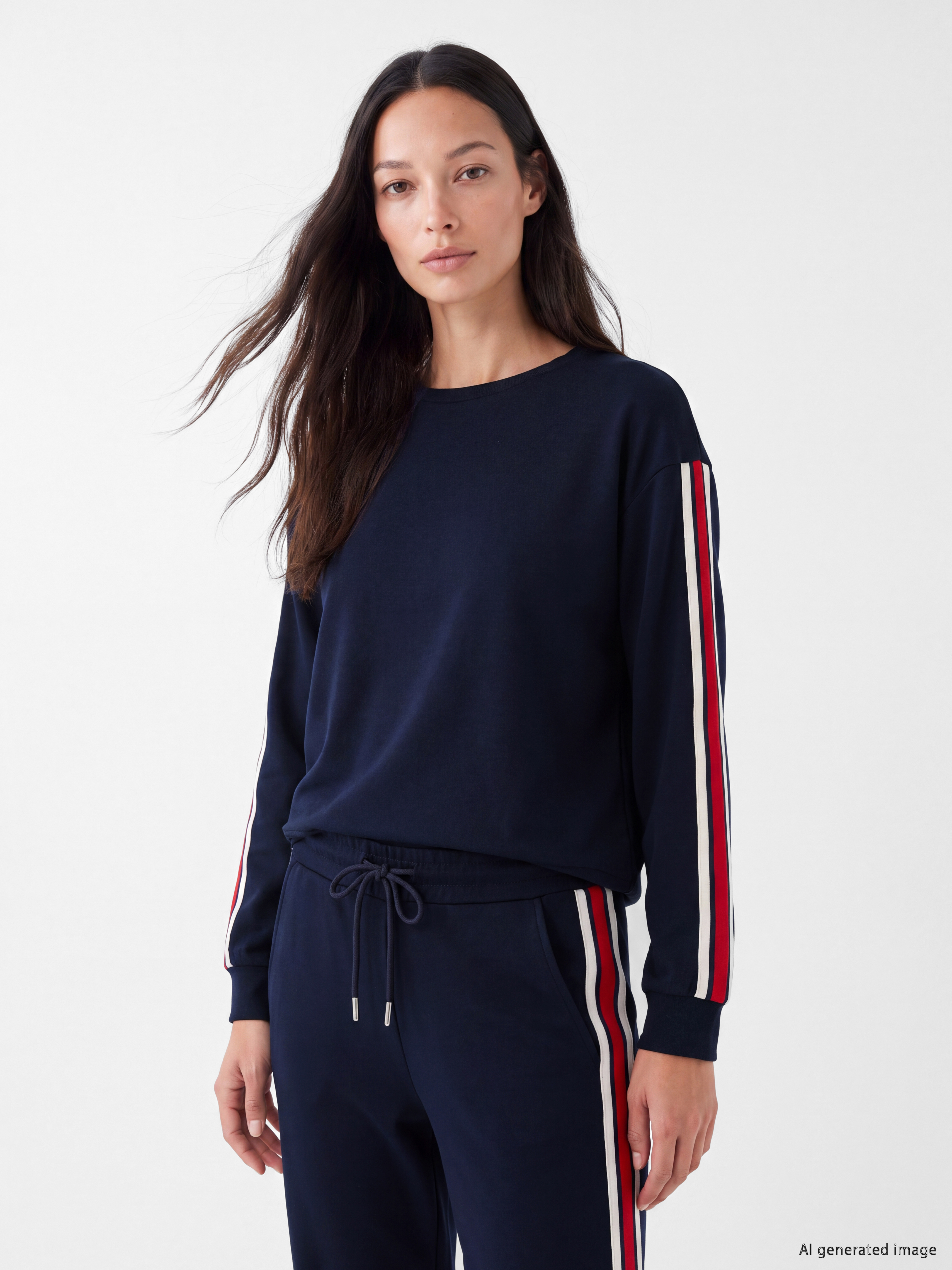 LCW EVERYDAY Şeritli Soft Touch Kadın Sweatshirt görsel 2