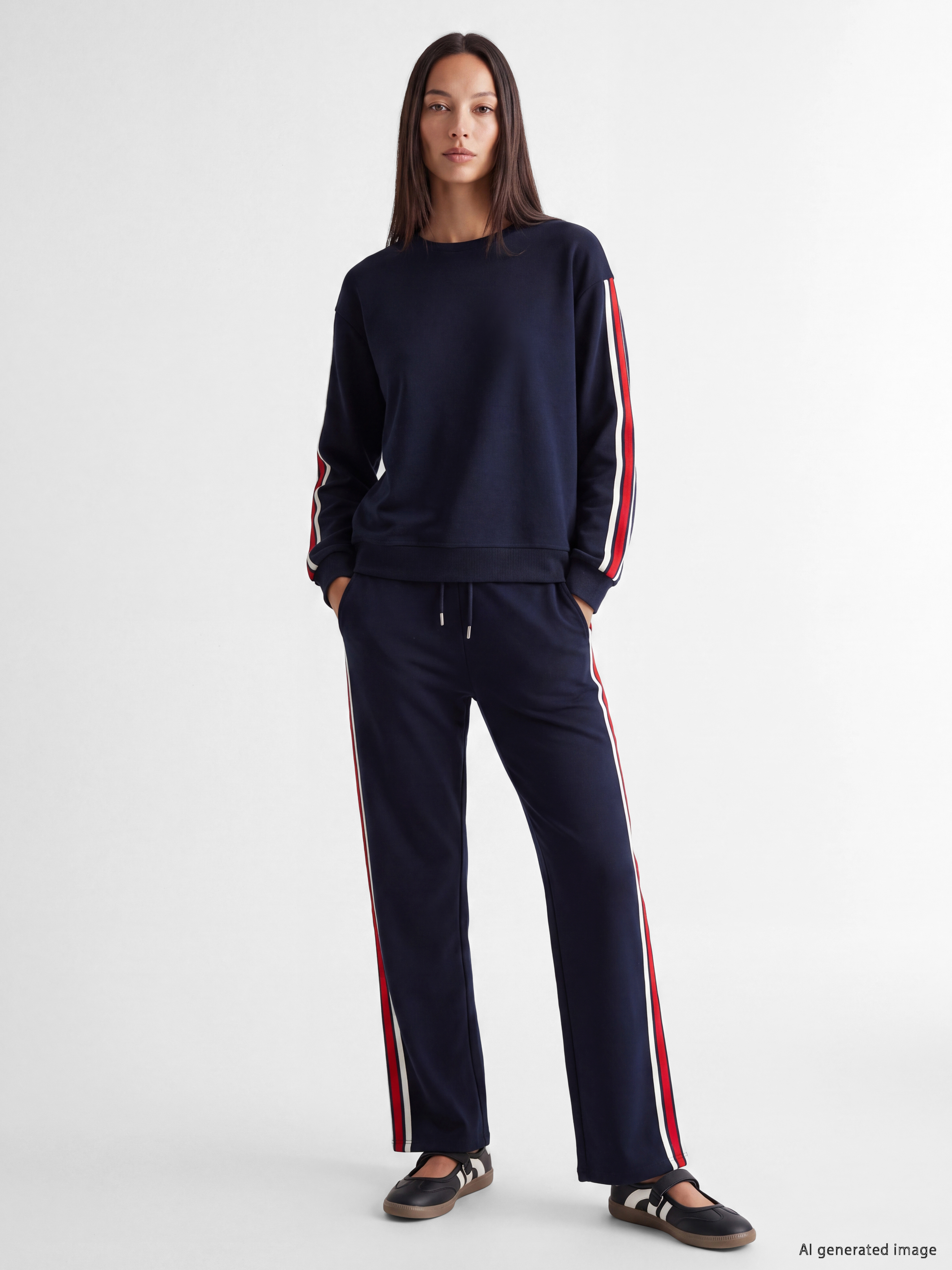 LCW EVERYDAY Şeritli Soft Touch Kadın Sweatshirt görsel 3