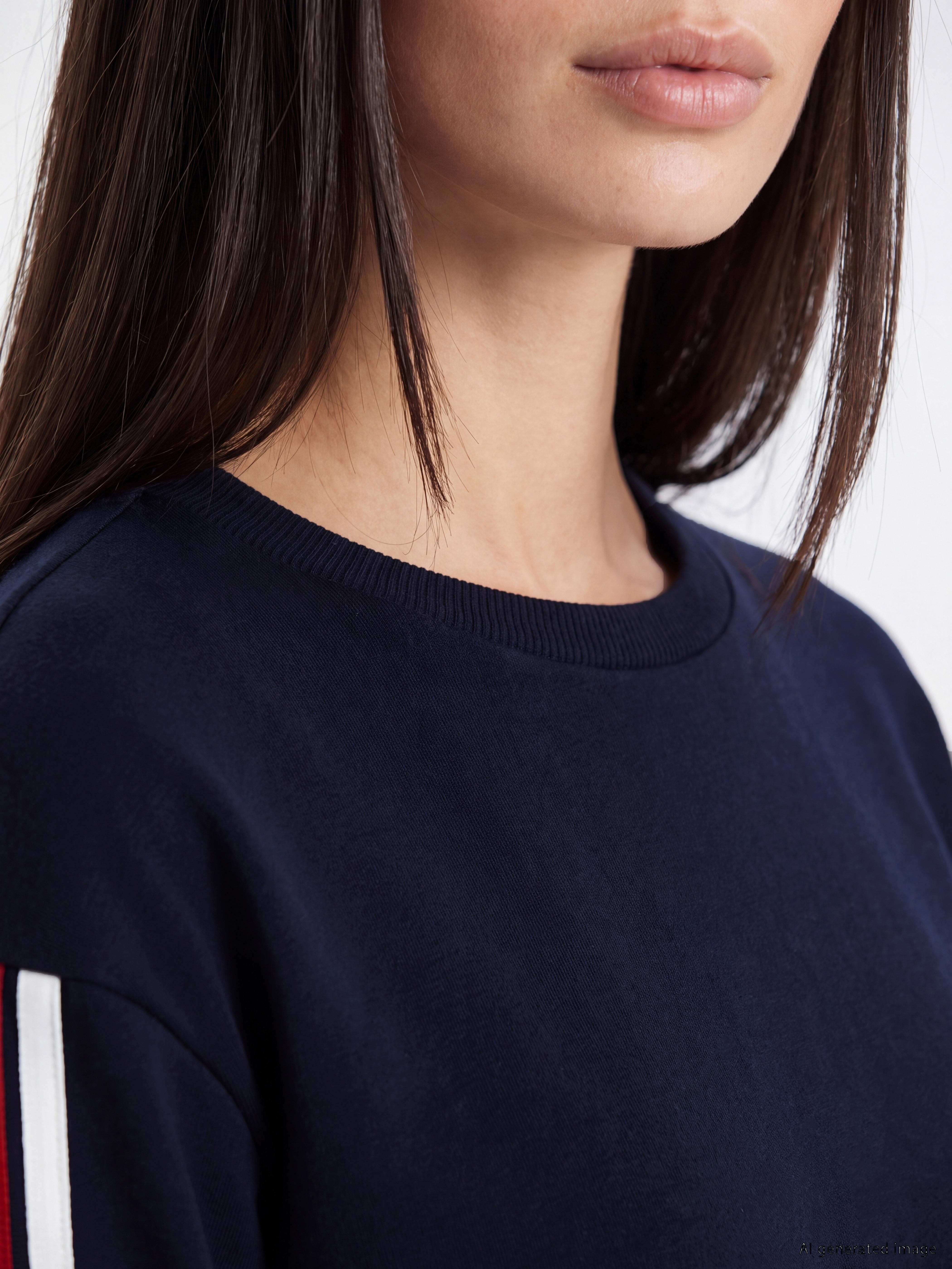 LCW EVERYDAY Şeritli Soft Touch Kadın Sweatshirt görsel 4