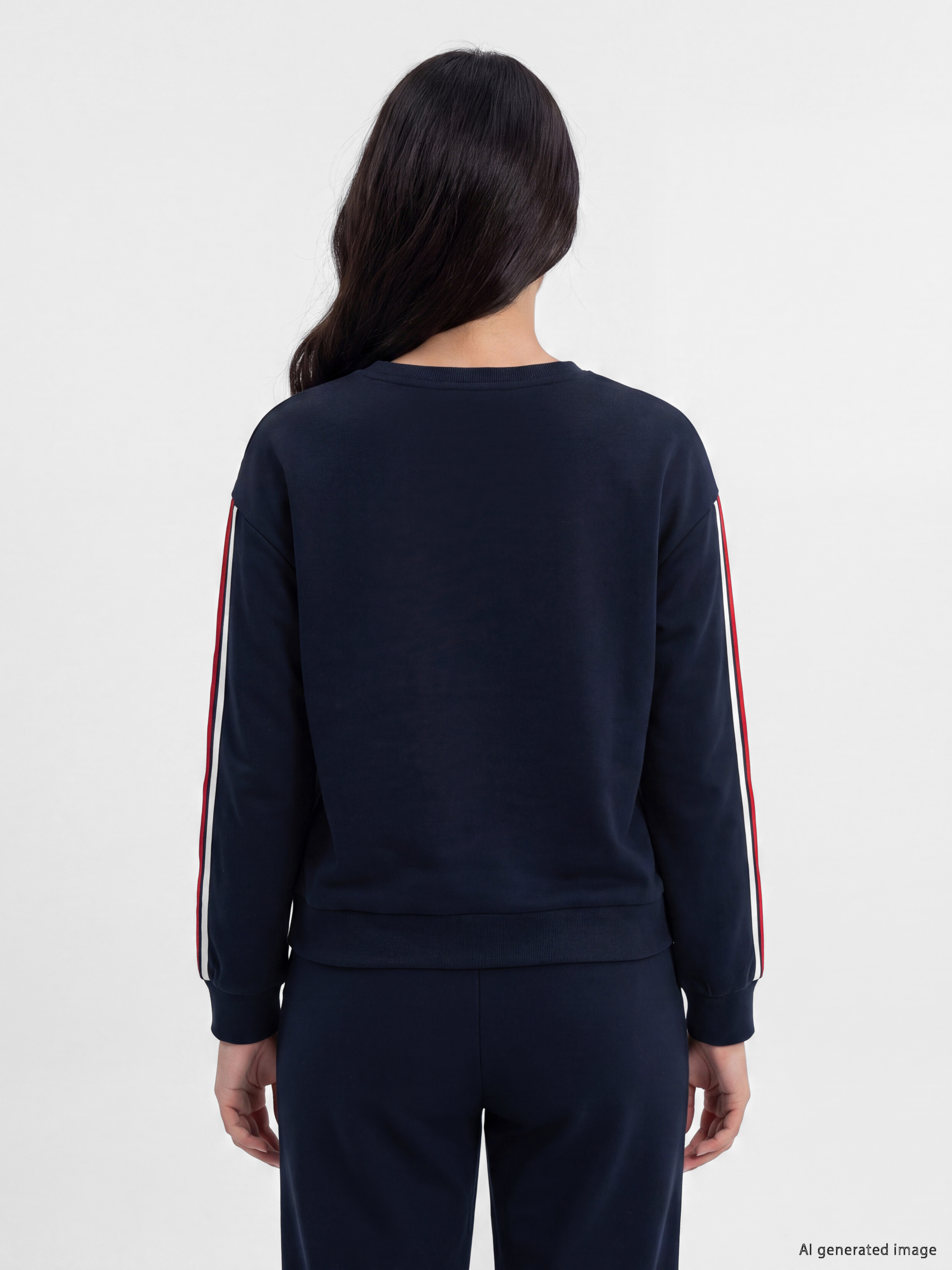LCW EVERYDAY Şeritli Soft Touch Kadın Sweatshirt görsel 5