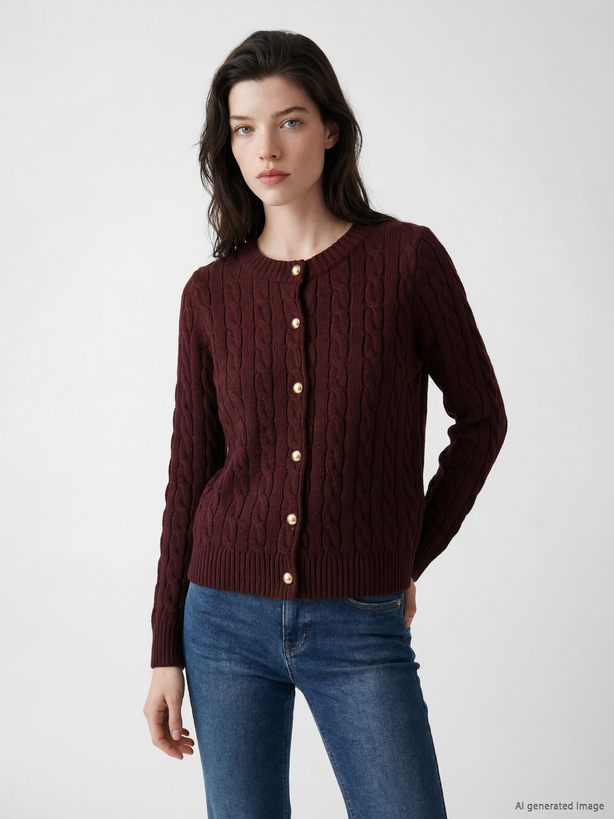 LCW Comfort Saç Örgüsü Desenli Kadın Triko Hırka