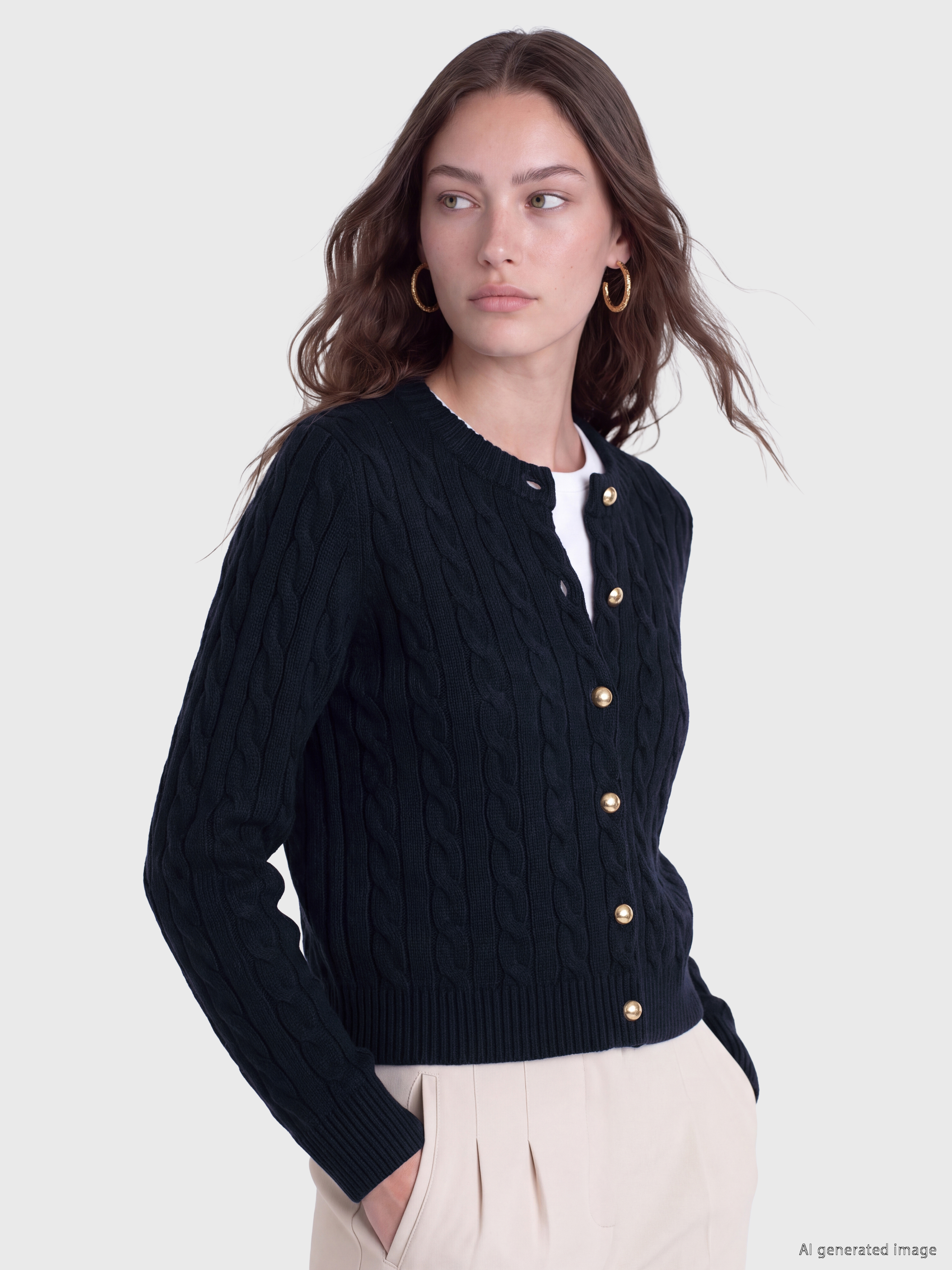 LCW Comfort Saç Örgüsü Desenli Kadın Triko Hırka