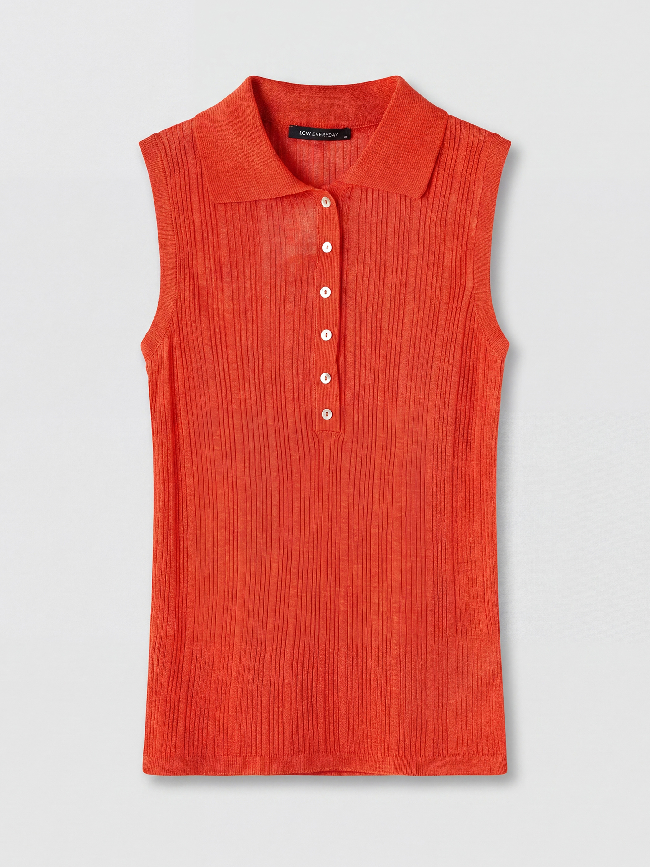 LCW EVERYDAY Polo Yaka Kadın Triko Atlet görsel 6