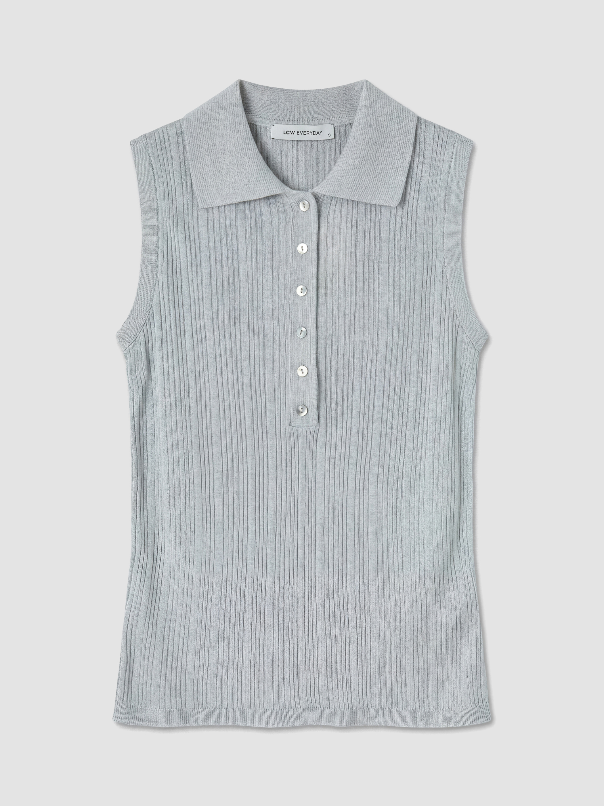 LCW EVERYDAY Polo Yaka Kadın Triko Atlet görsel 5