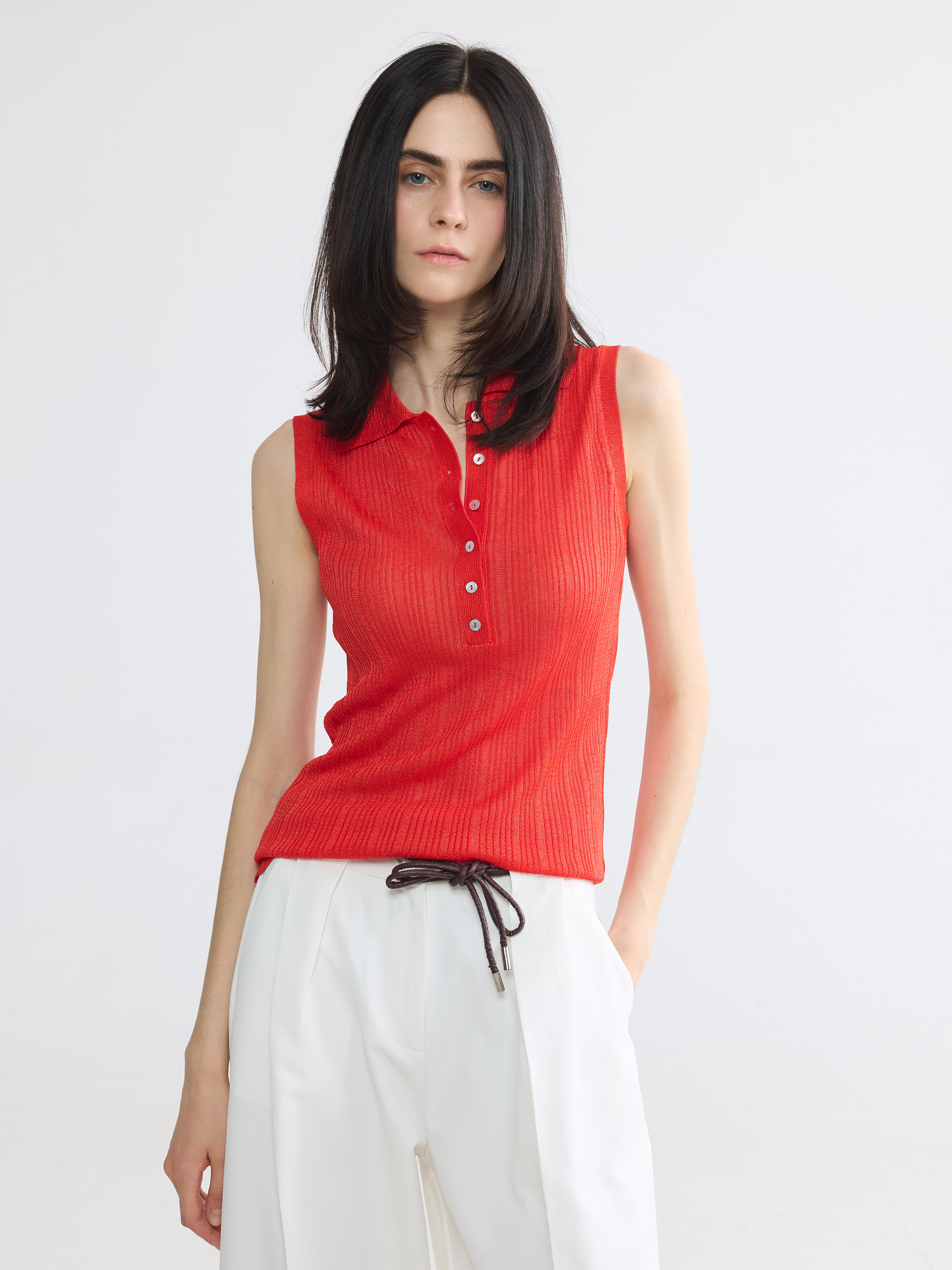 LCW EVERYDAY Polo Yaka Kadın Triko Atlet görsel 2