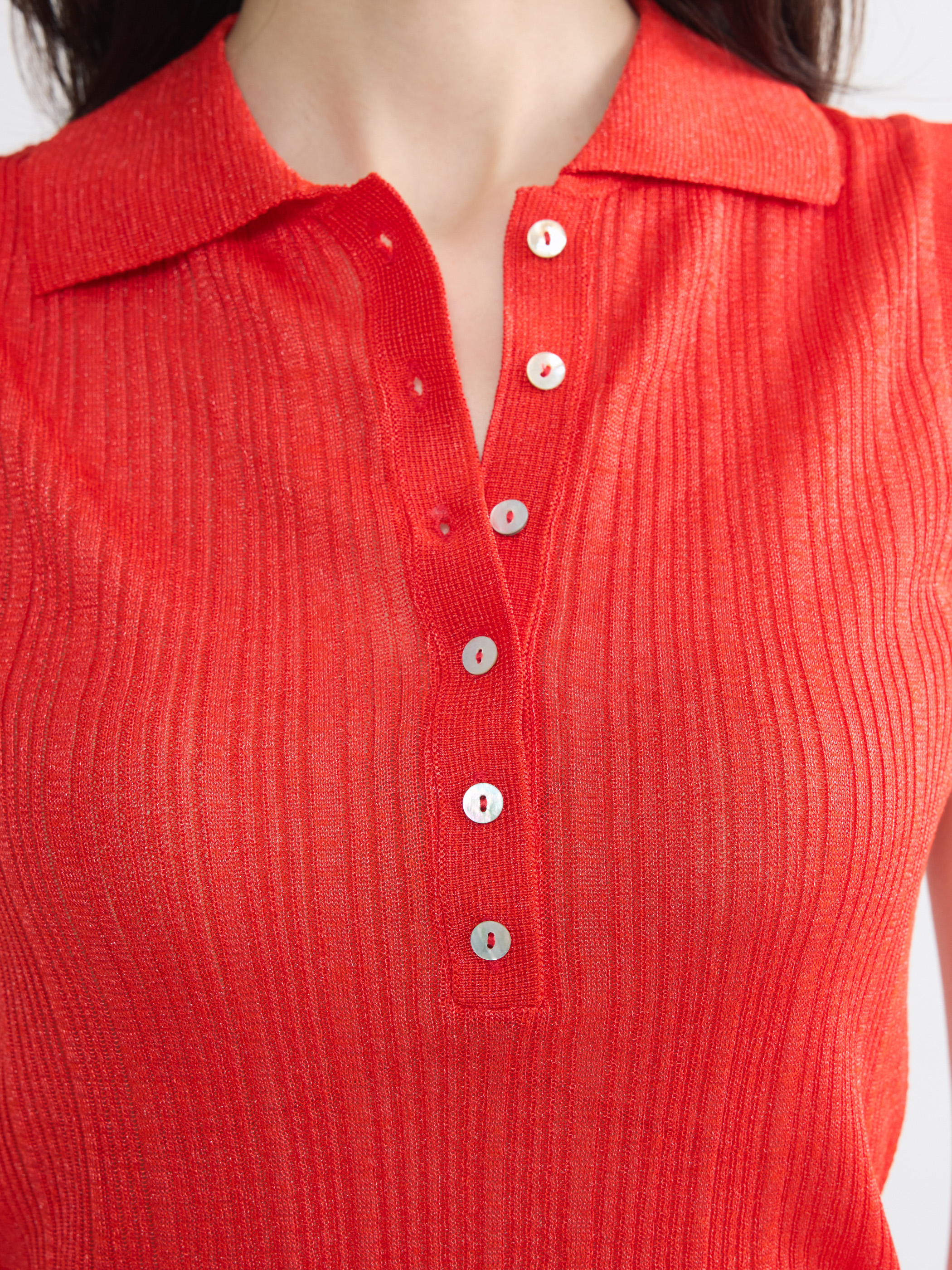 LCW EVERYDAY Polo Yaka Kadın Triko Atlet görsel 4
