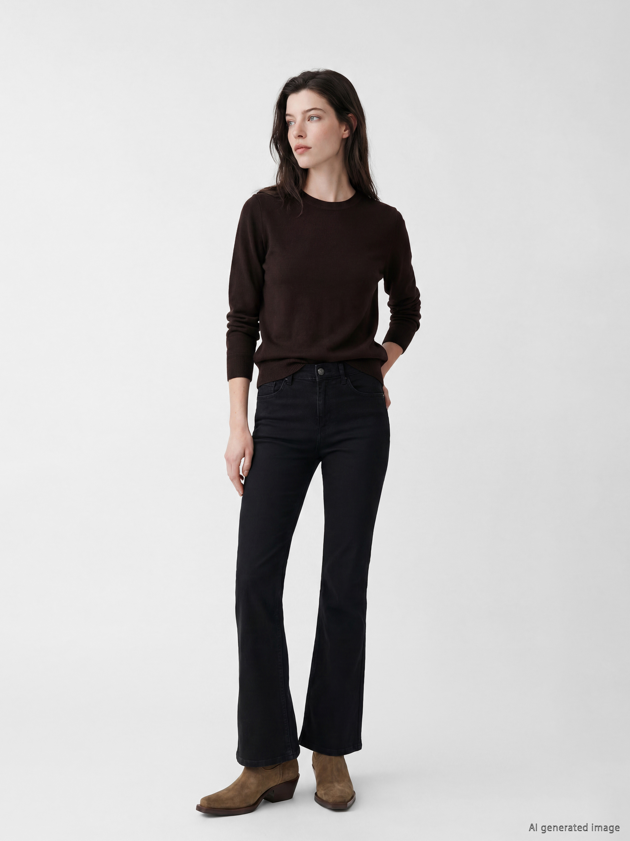 LCW Comfort Bisiklet Yaka Kadın Triko Kazak görsel 2