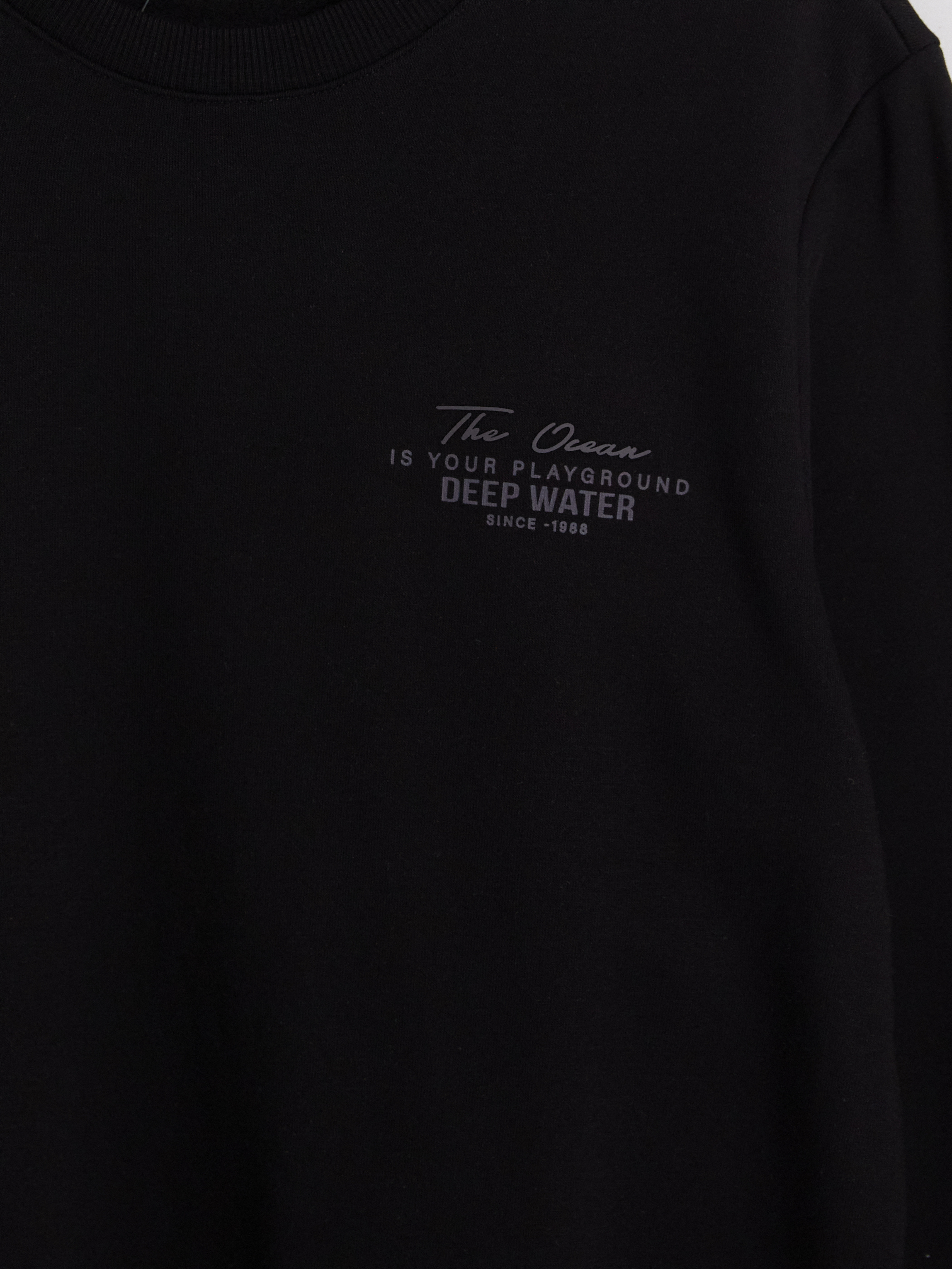LCWAIKIKI Classic Bisiklet Yaka Baskılı Erkek Sweatshirt görsel 5