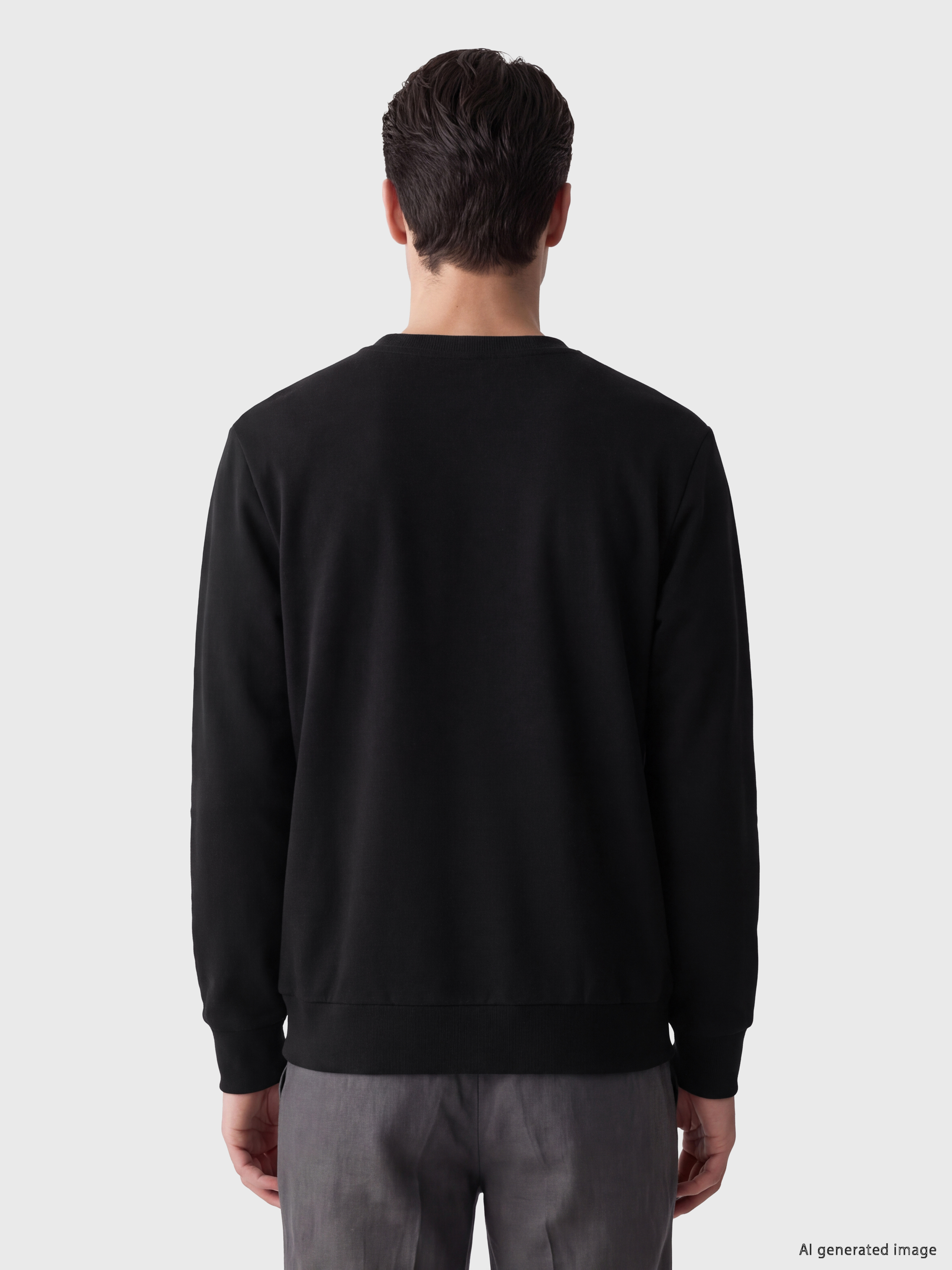 LCWAIKIKI Classic Bisiklet Yaka Baskılı Erkek Sweatshirt görsel 3