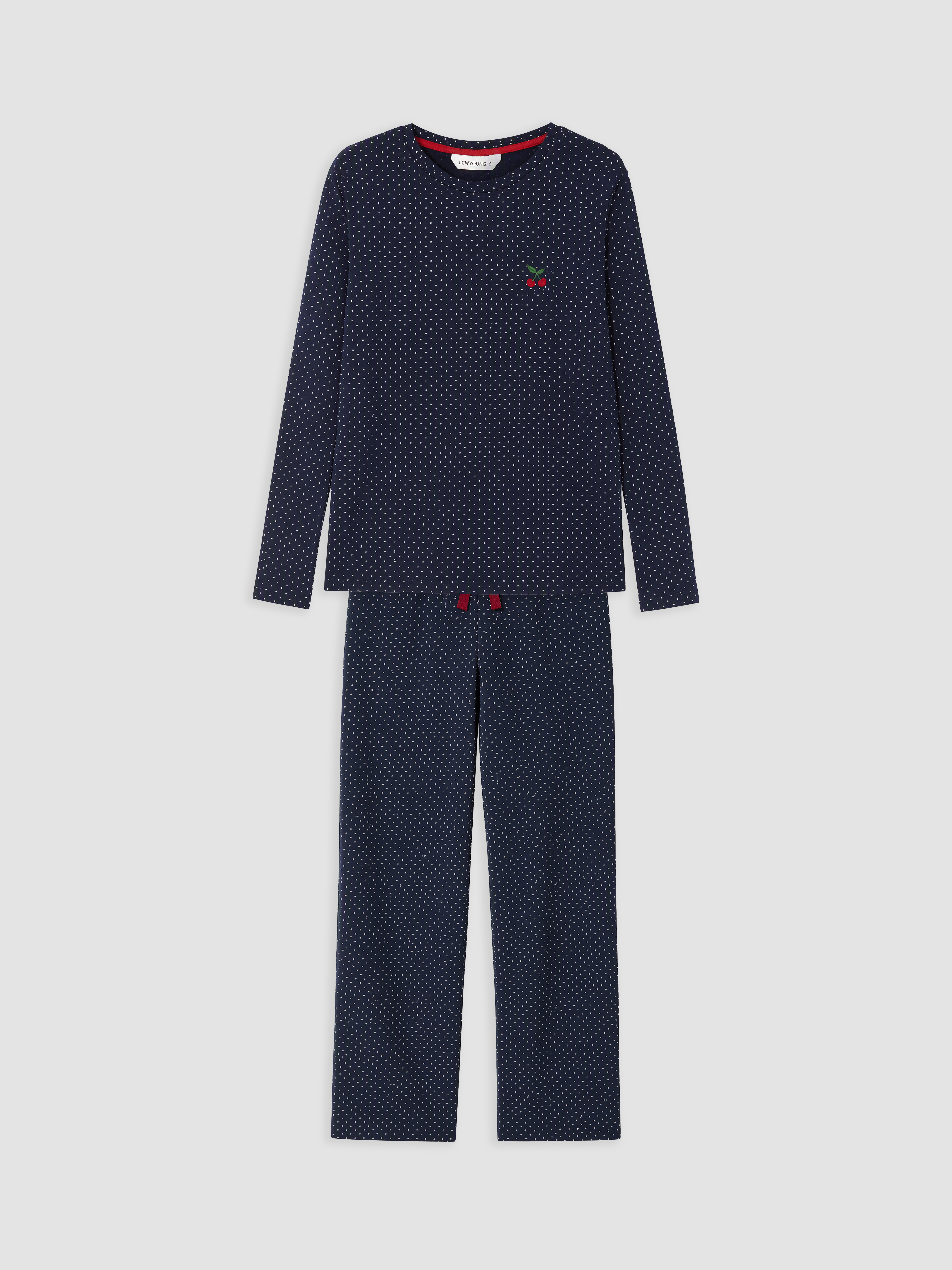 LCW Young Bisiklet Yaka Puantiyeli Kadın Pijama Takımı