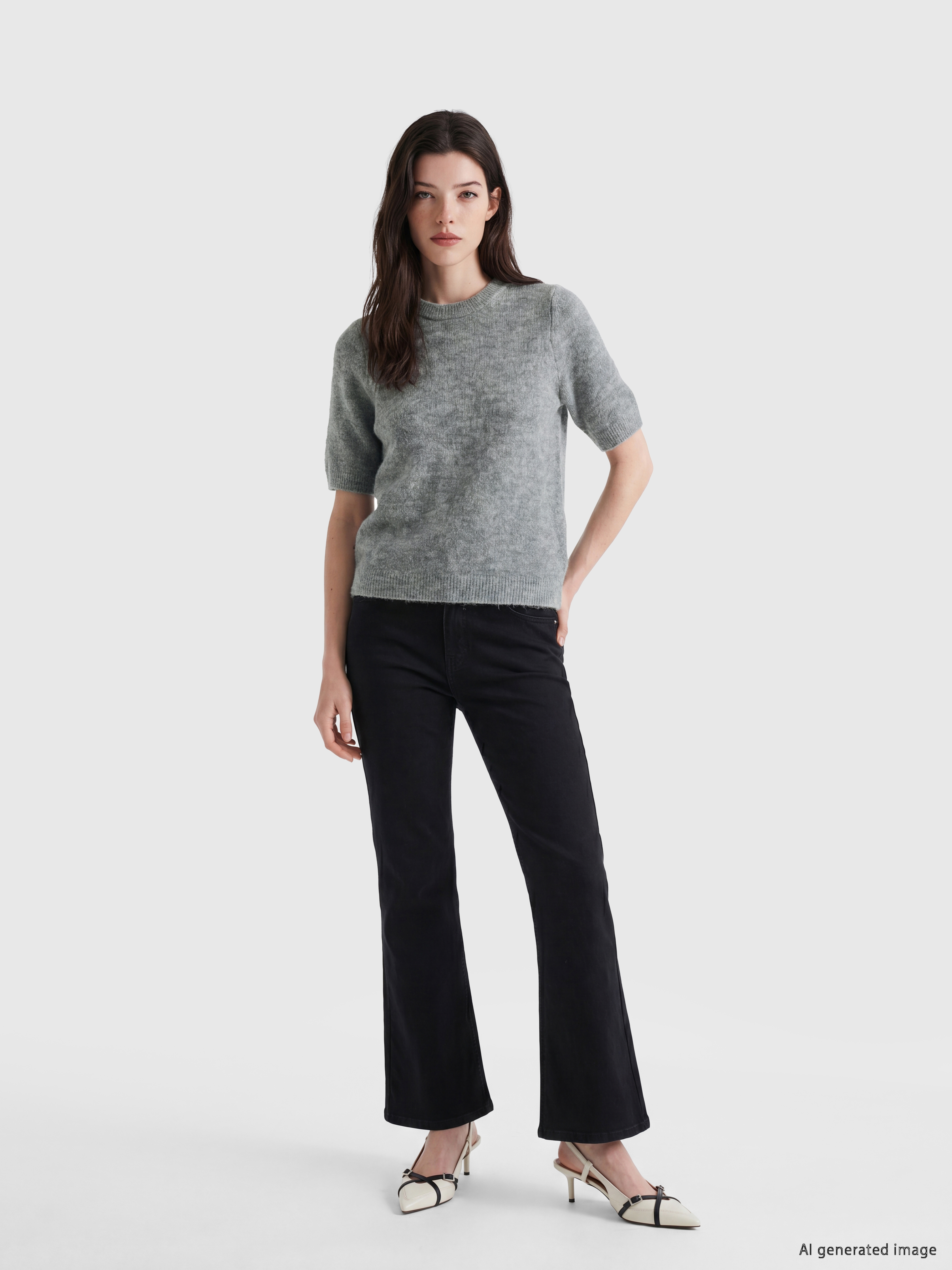 LCW Comfort Bisiklet Yaka Kadın Triko Kazak görsel 2
