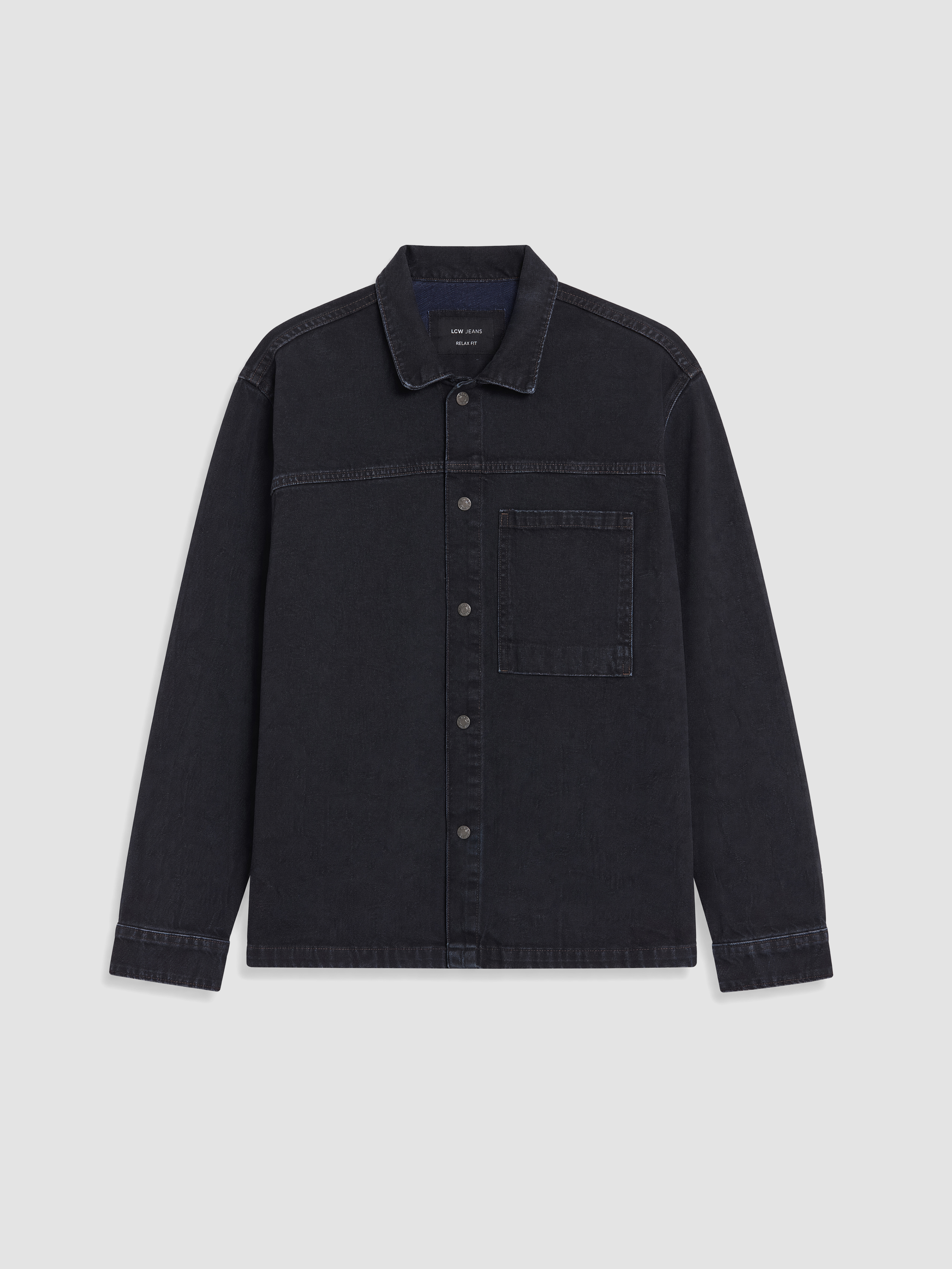LCW Jeans Relax Fit Erkek Jean Gömlek görsel 5