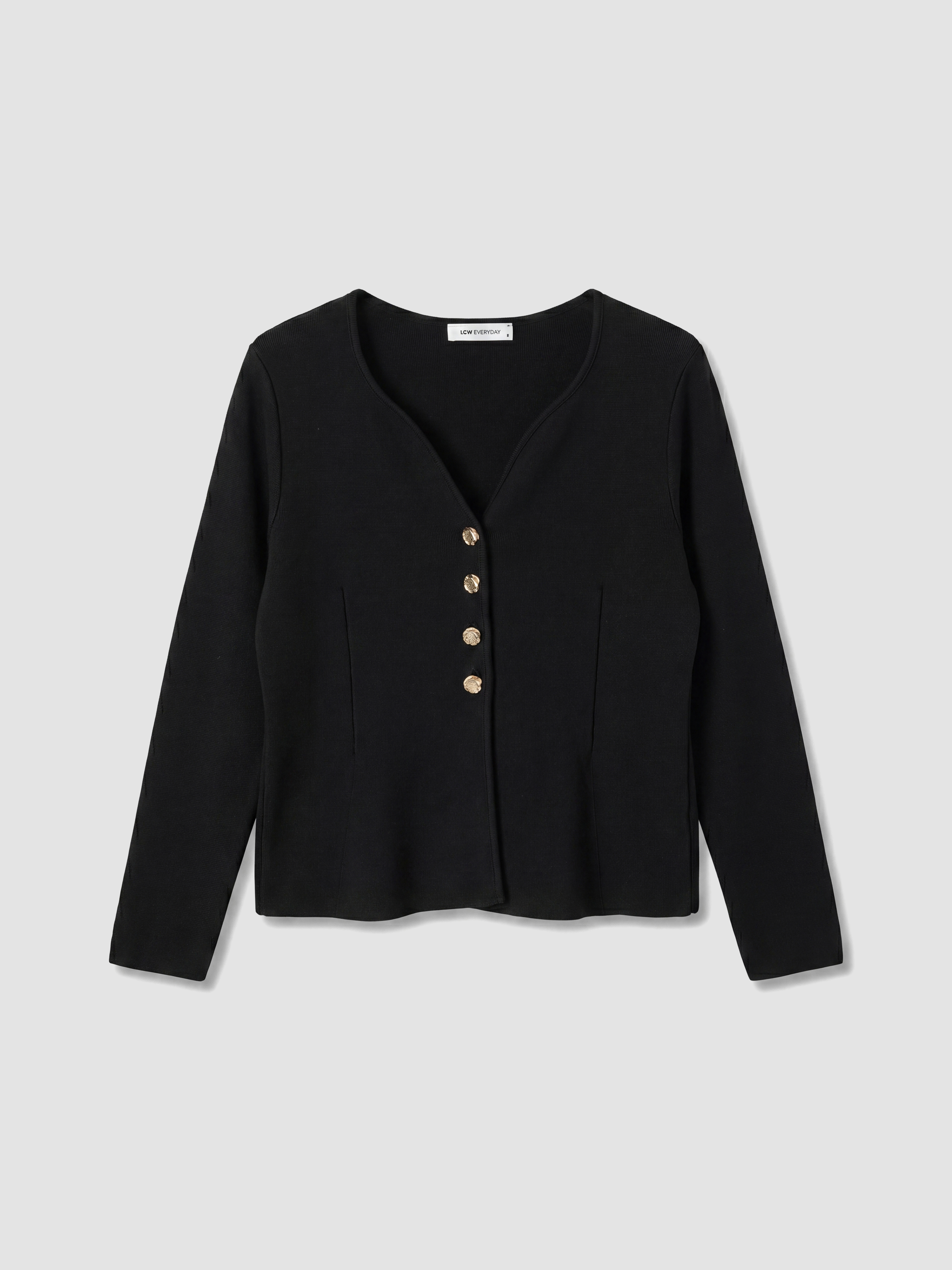 LCW EVERYDAY V Yaka Regular Fit Kadın Triko Hırka görsel 5