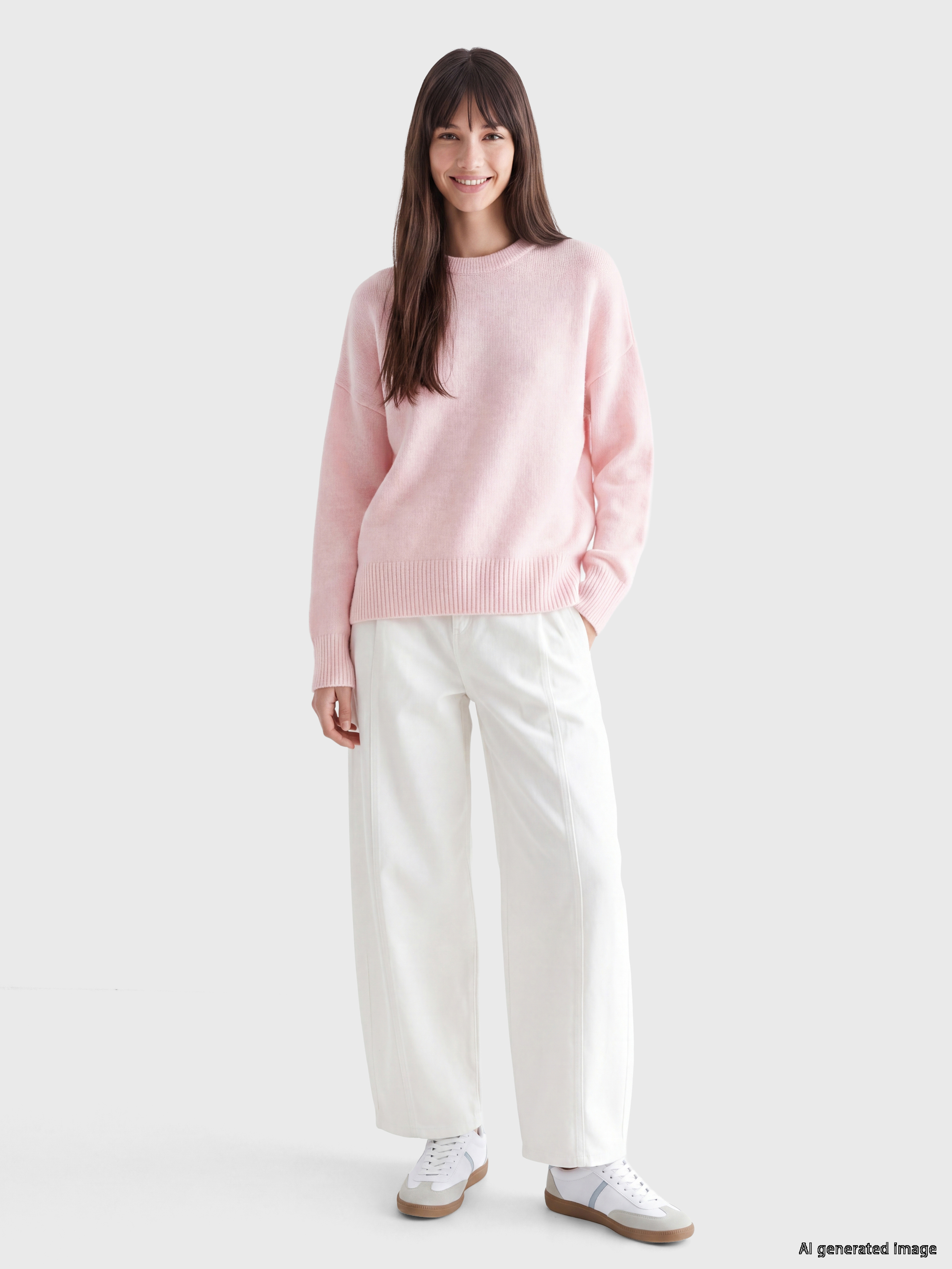 XSIDE Bisiklet Yaka Oversize Kadın Triko Kazak görsel 2