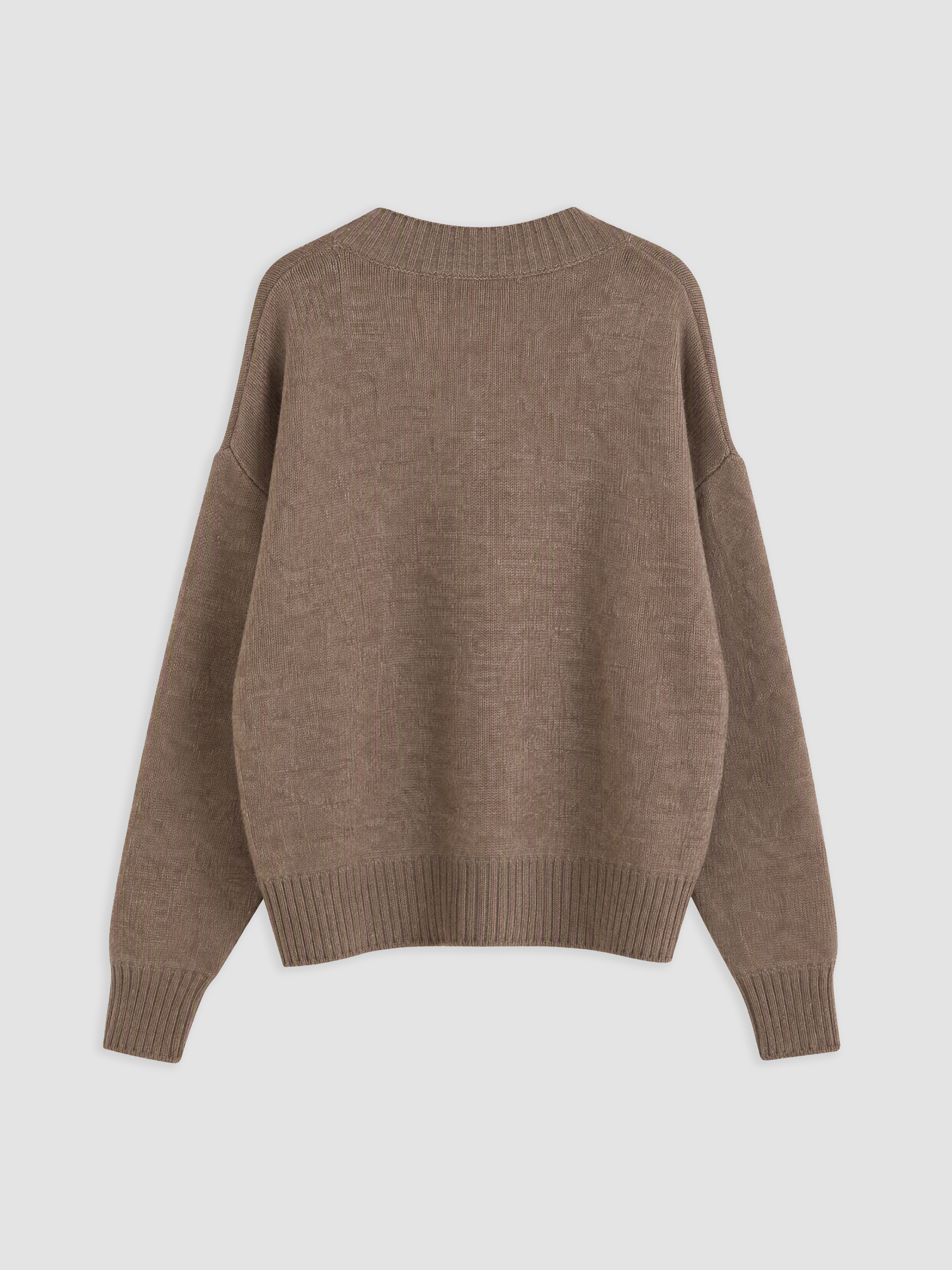 XSIDE V Yaka Oversize Kadın Triko Kazak görsel 6