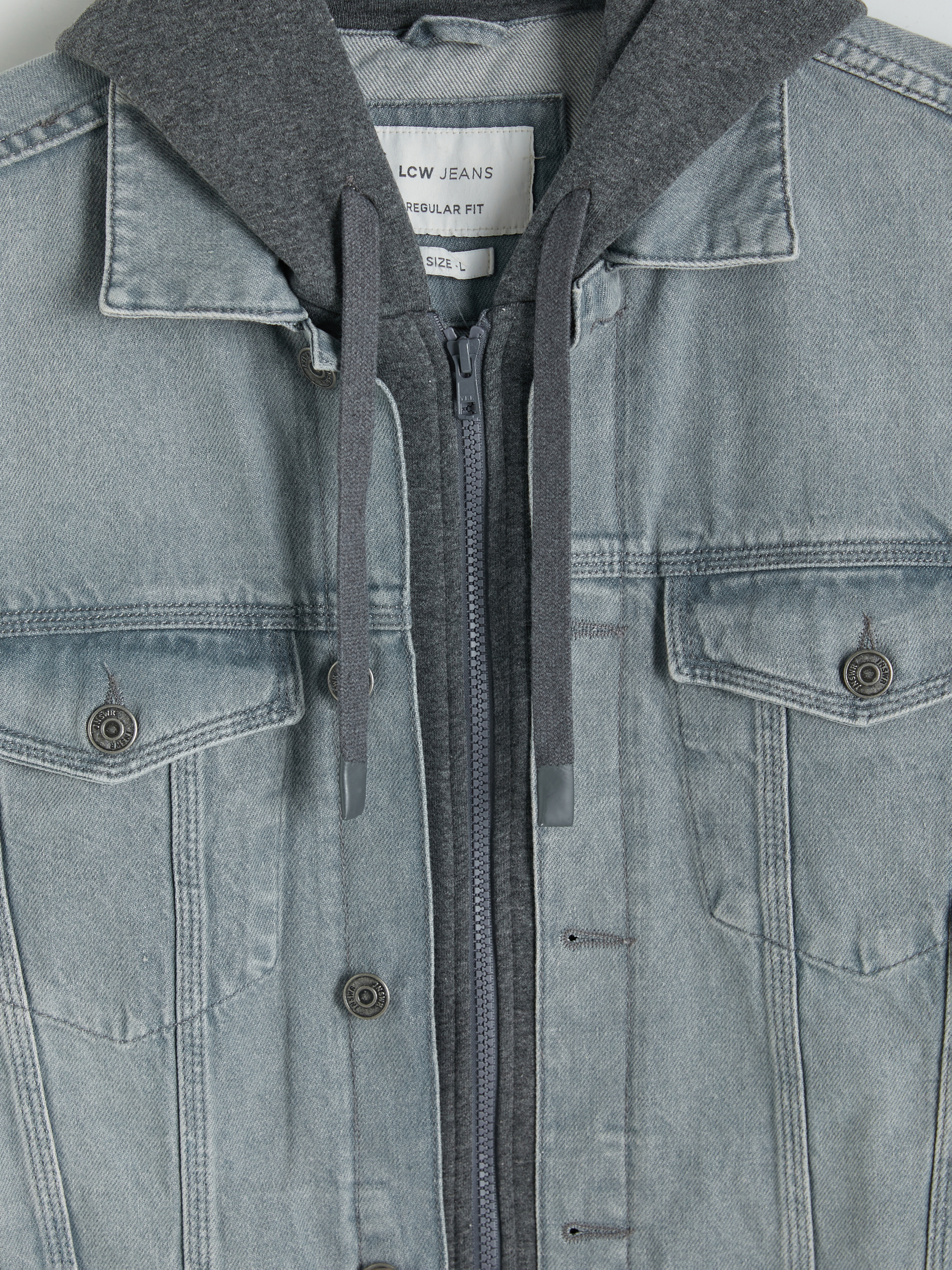 LCW Jeans Regular Fit Kapüşonlu Erkek Jean Mont görsel 7
