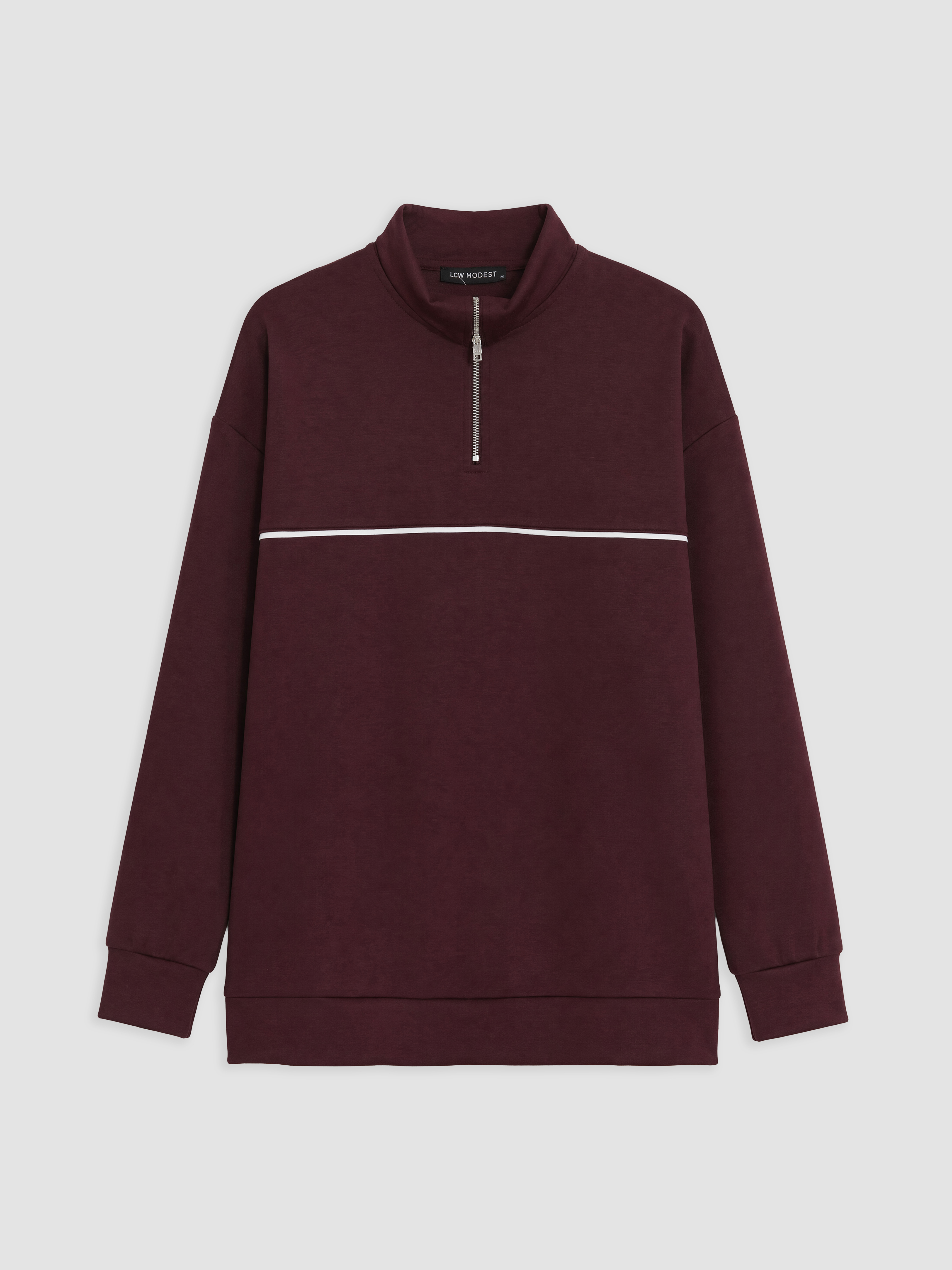 LCW Modest Soft Touch Oversize Kadın Sweatshirt Tunik görsel 5