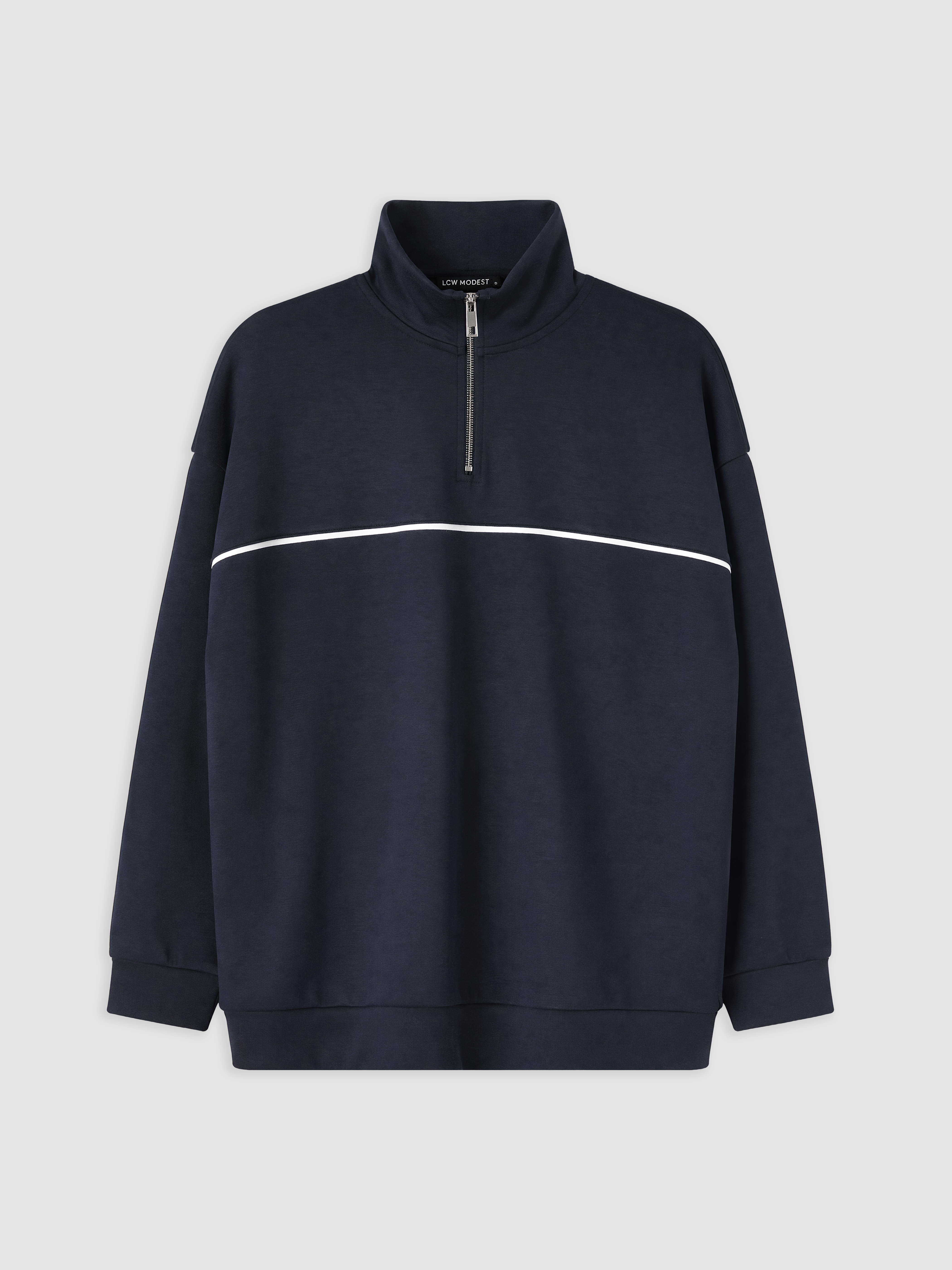 LCW Modest Soft Touch Oversize Kadın Sweatshirt Tunik görsel 5
