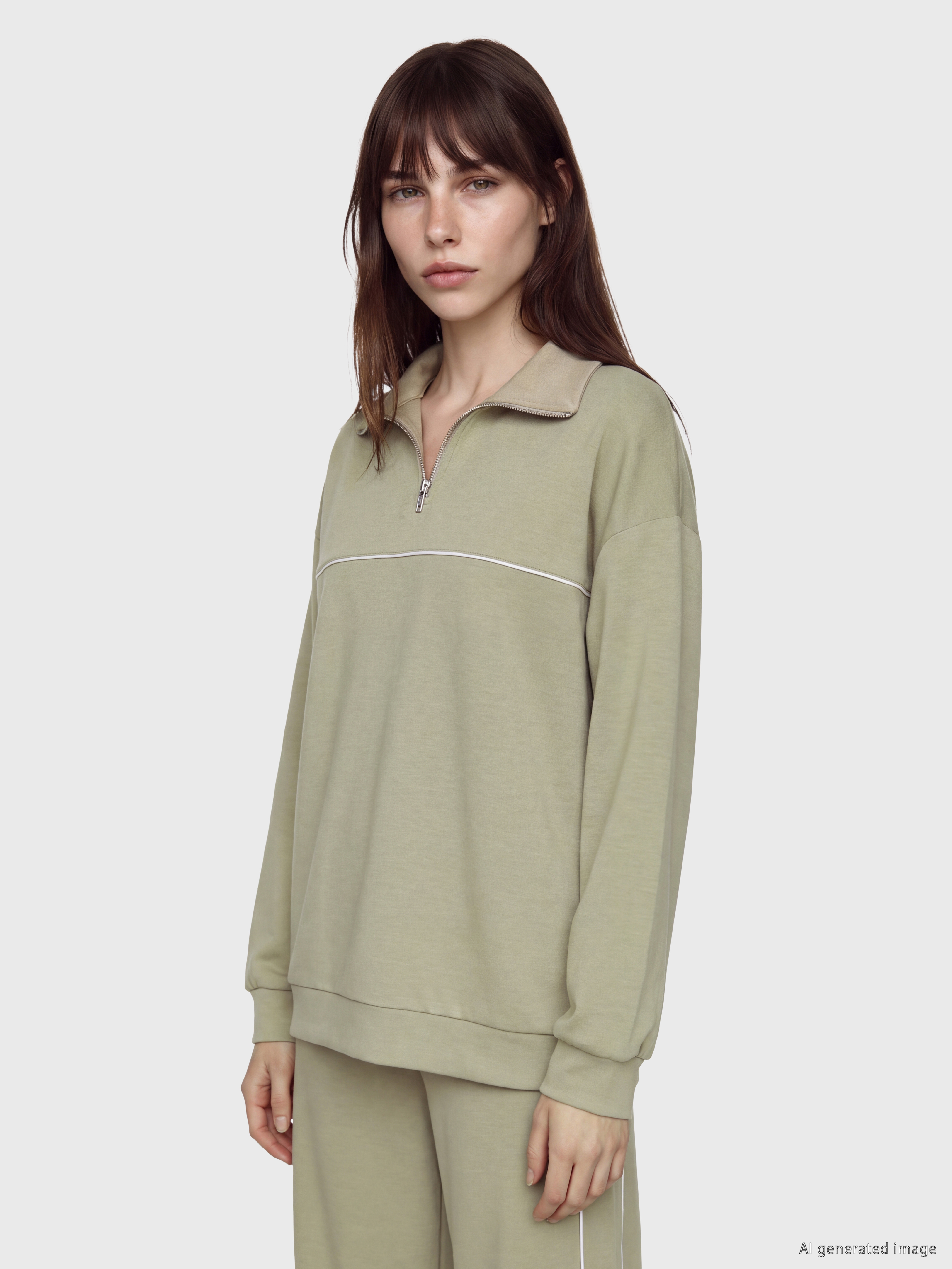 LCW Modest Soft Touch Oversize Kadın Sweatshirt Tunik