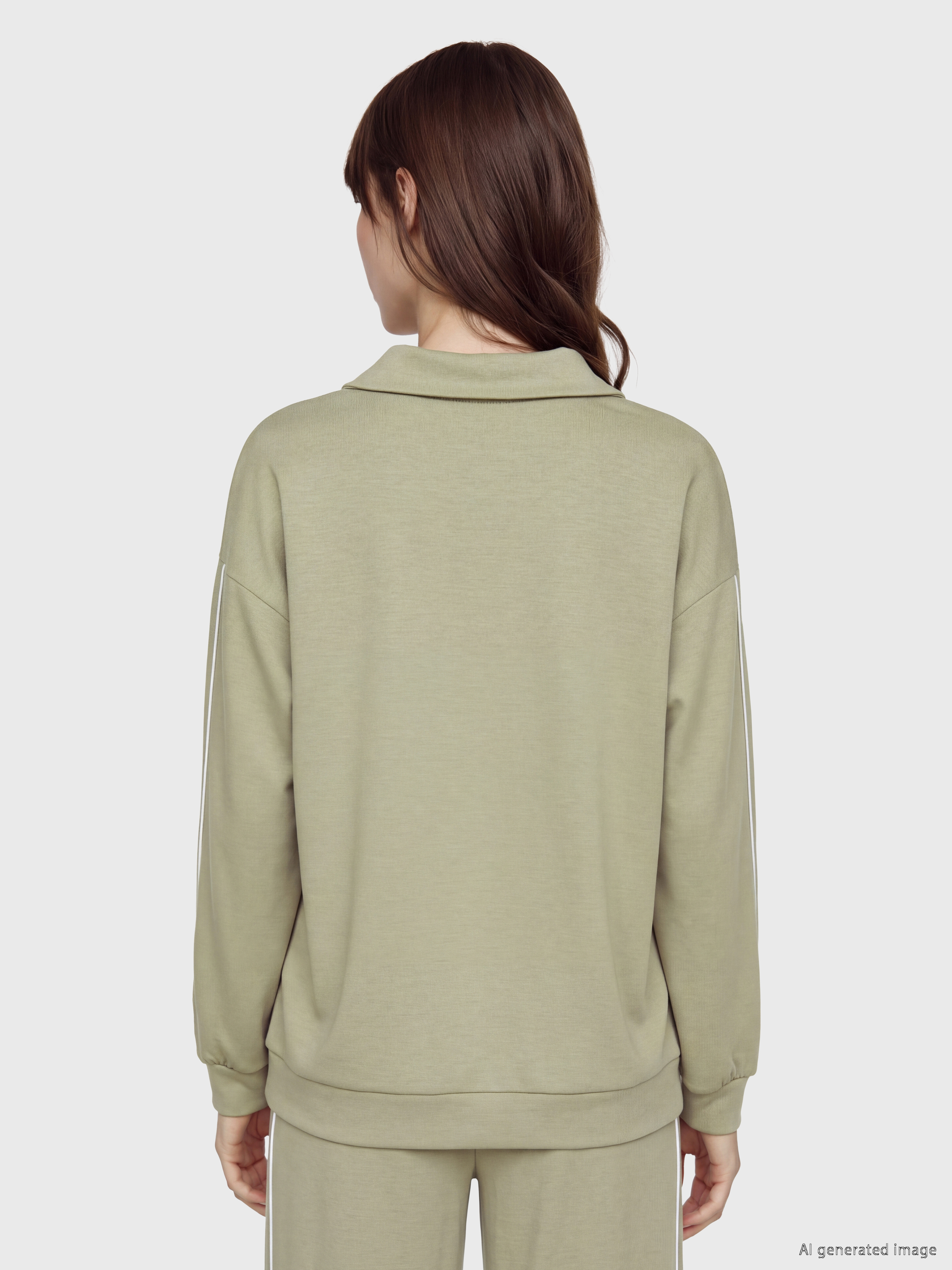 LCW Modest Soft Touch Oversize Kadın Sweatshirt Tunik görsel 4