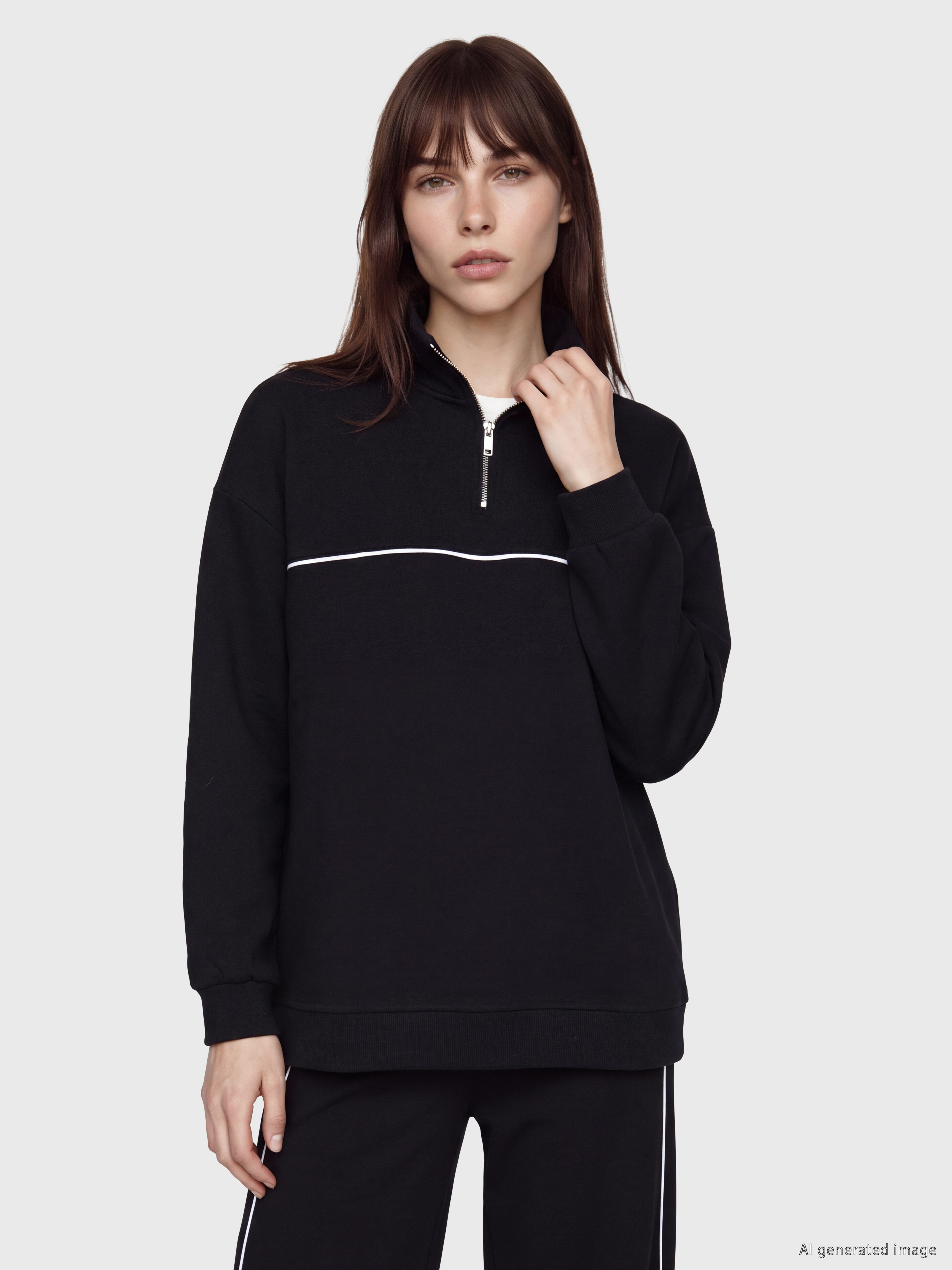 LCW Modest Soft Touch Oversize Kadın Sweatshirt Tunik