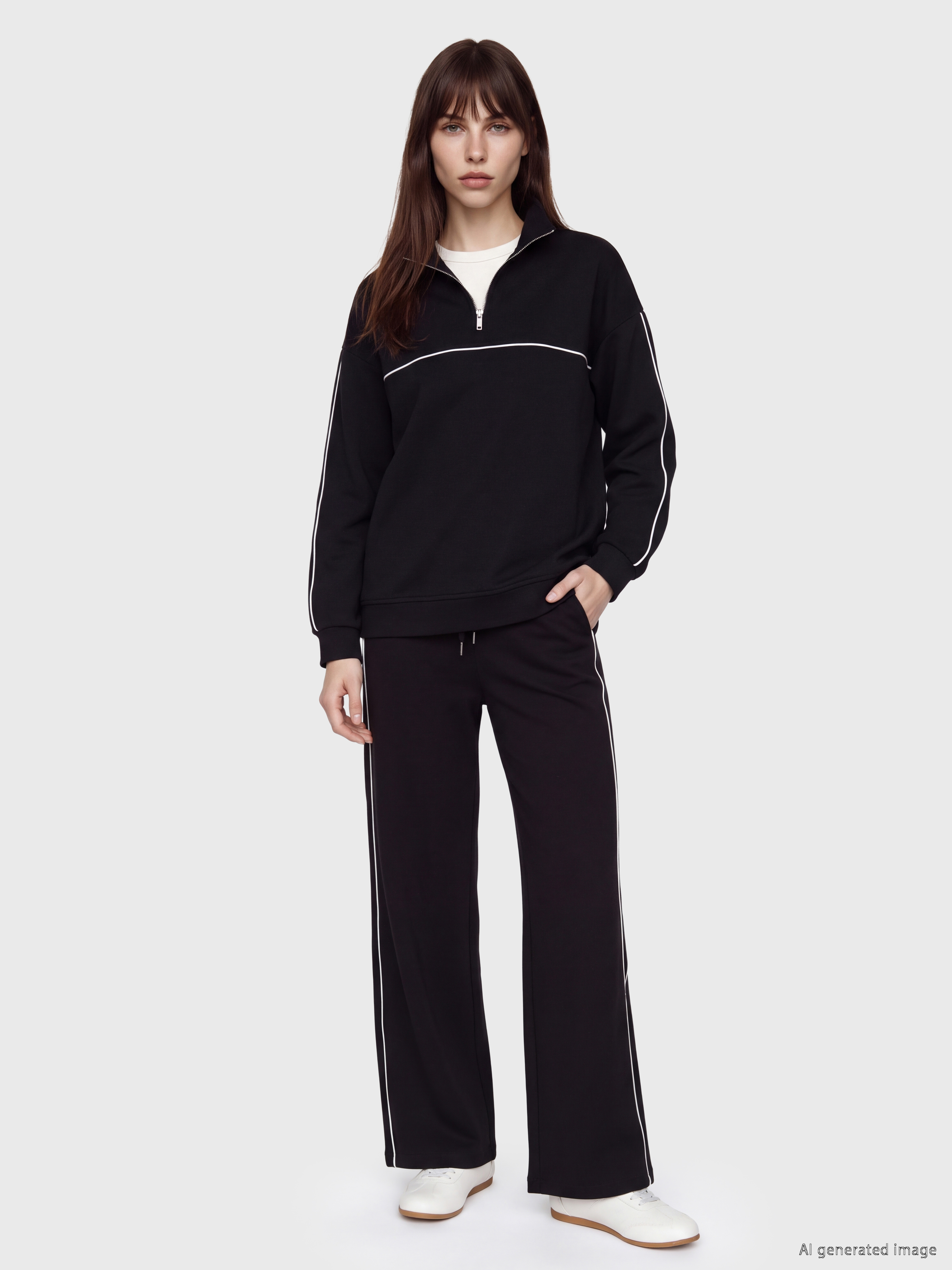 LCW Modest Soft Touch Oversize Kadın Sweatshirt Tunik görsel 2